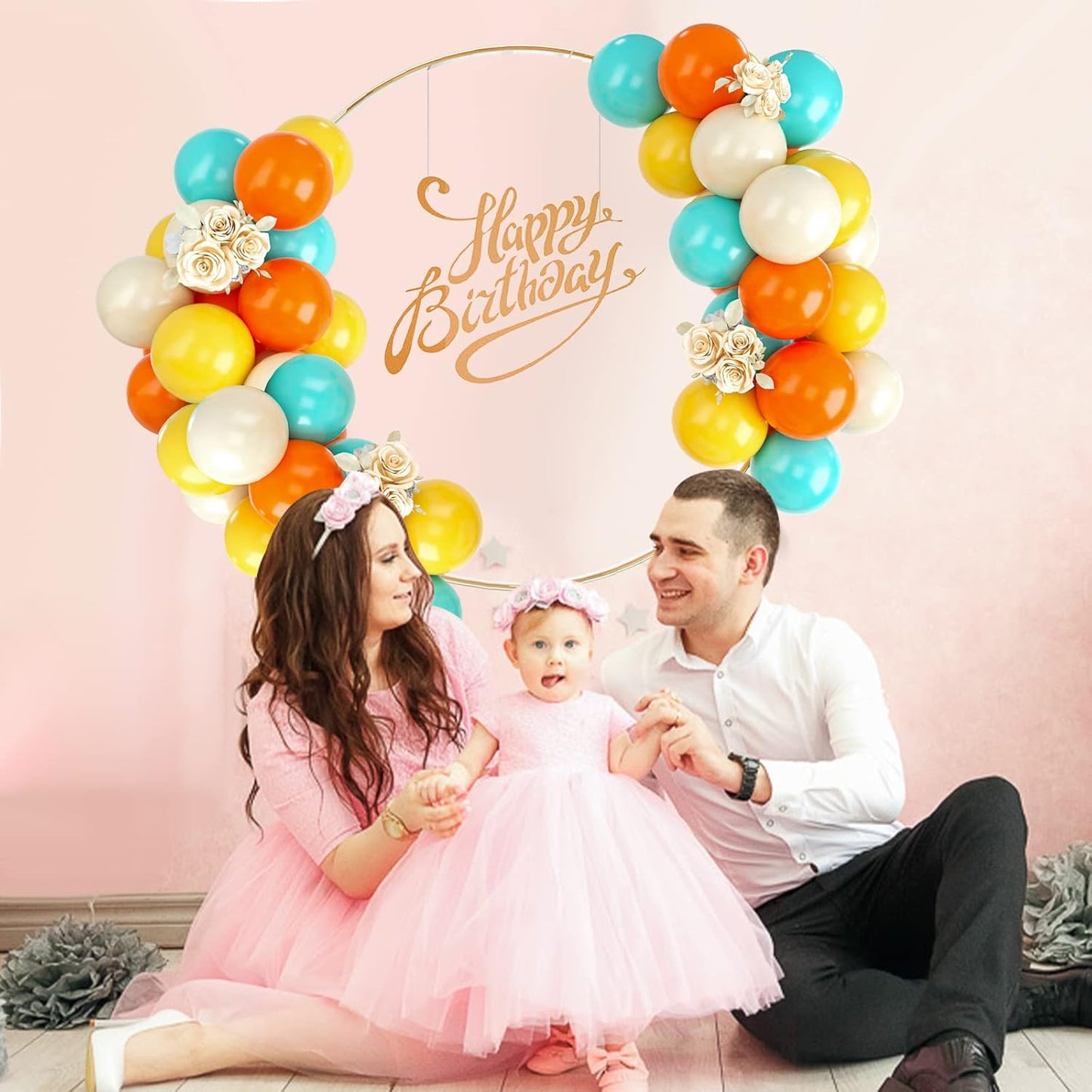 50PCS Latex Balloons - Blue, Yellow & Orange, Party Balloons for Girls & Boys Birthday, Baby Shower & Bridal Shower