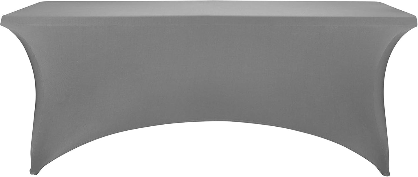 LZY Spandex Fitted Stretch Table Cover for 6 ft or 4ft or 8ft Folding Table, Rectangular Cocktail Tablecloth, Perfect for Party or Banquet
