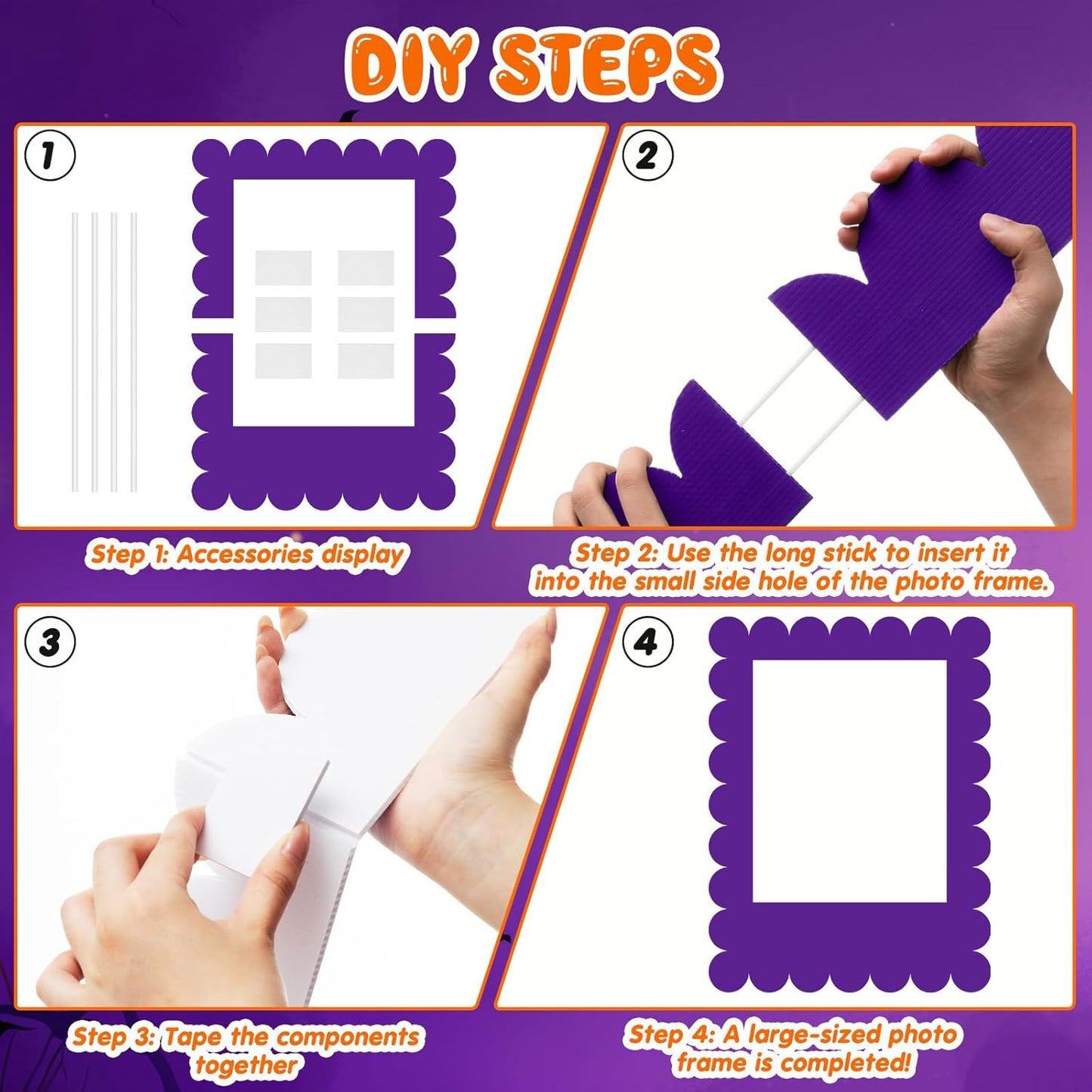 32 x 24 Inch Photo Booth Selfie Frame Prop Booth for Birthday Event Parties Large Blank DIY Cutout Props for Funny Decoration Christmas, Holiday Supplies