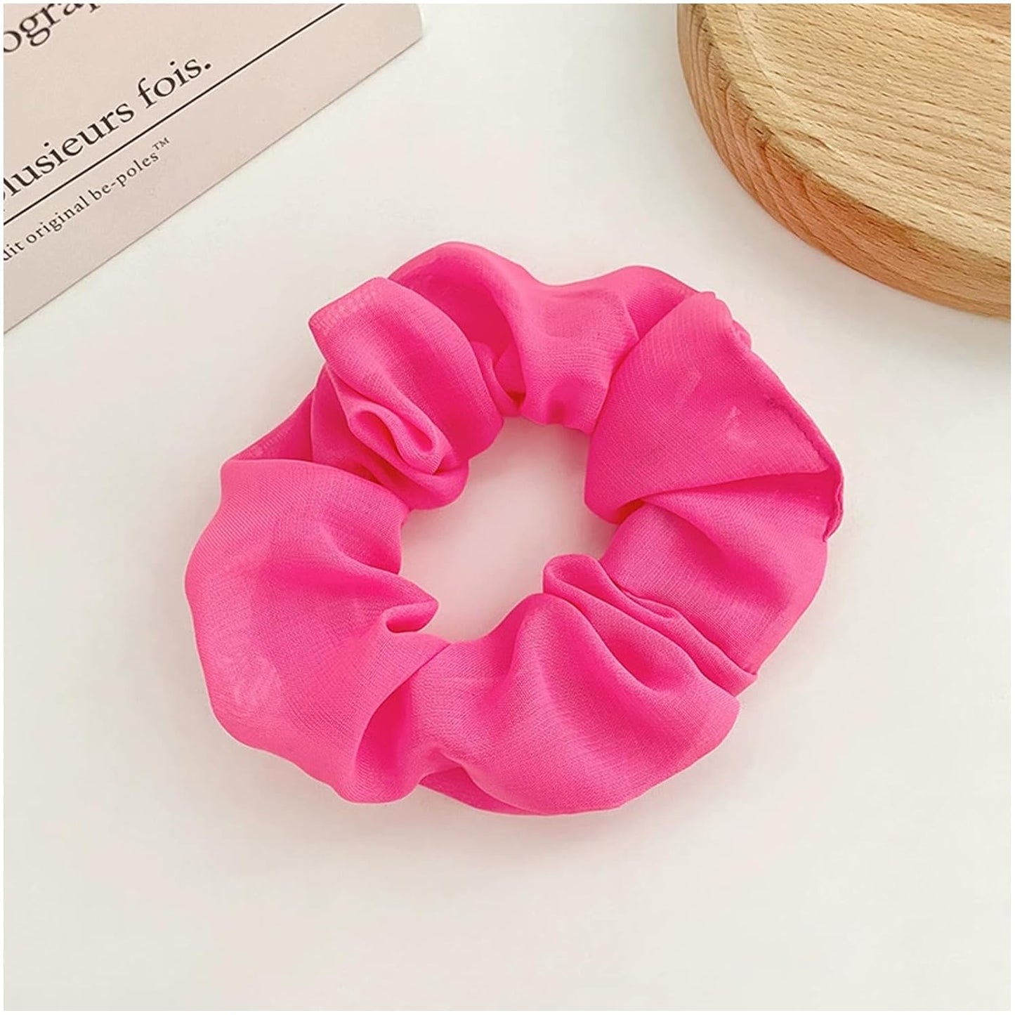 5 PCS Neon Scrunchies for Hair, 80sHair Accessories for Women, Neon Hair Ties Ponytail Holder for Party Outfit (No include LED Light)