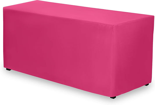 Gee Di Moda Fitted Tablecloth - 48 x 30 Inch Fuchsia Fitted Table Cloth for 4 Foot Rectangle Table - Heavy Duty Washable Fabric - for 4 Ft Buffet Table Holiday Party Dinner Wedding & Trade Show