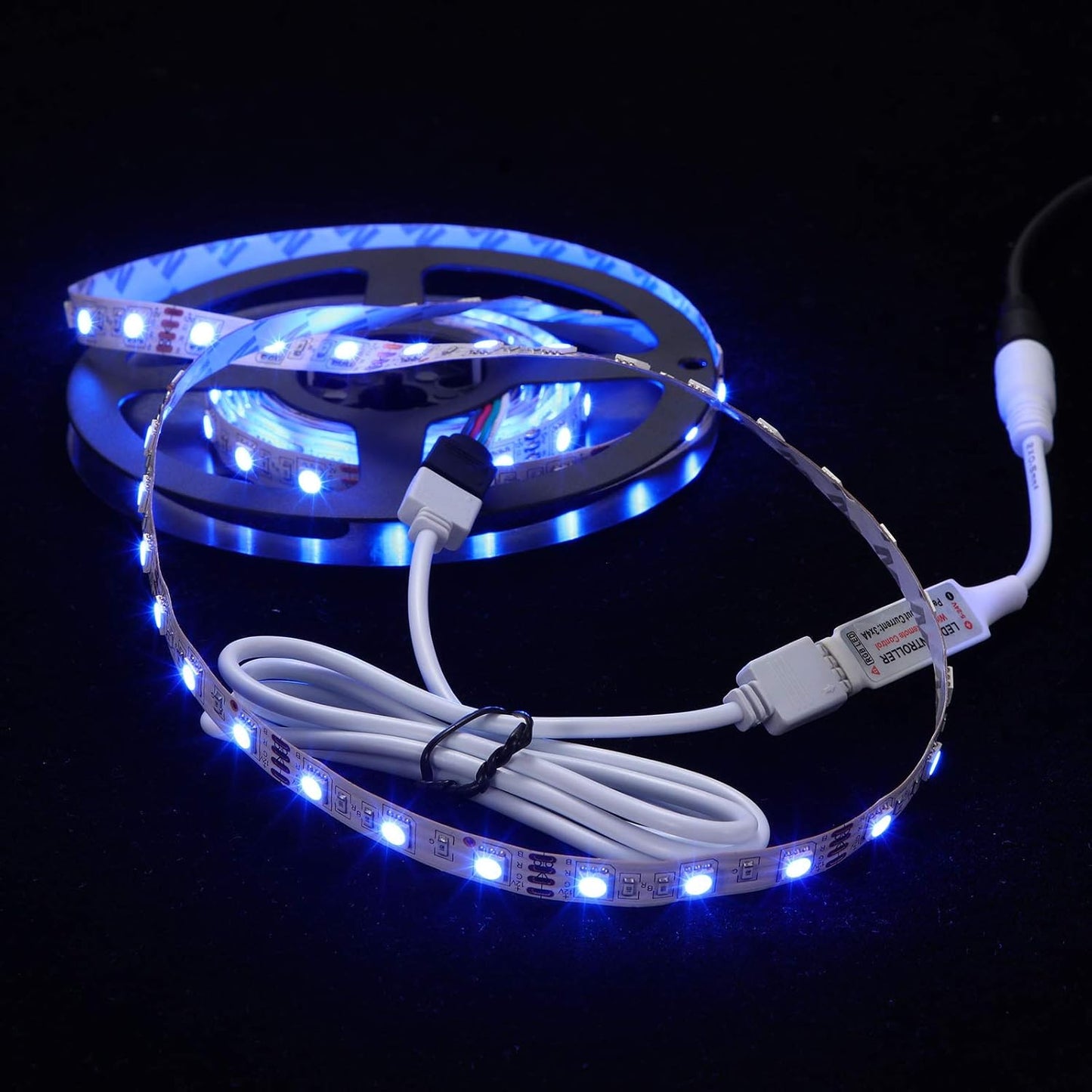 Honoson 5050 4 Pin RGB 10mm LED Strip Connector Kit RGB Extension Cable, LED Strip Jumper, 2 Way RGB Splitter Cable, L, T, Gapless, 4 Pin Male Connectors with Clips