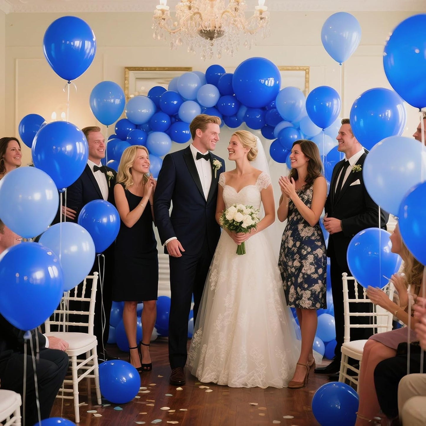 KAWKALSH Blue Balloon 110pcs, 12 Inch Thickened Latex Party Balloons Helium Bright Color for Birthday Baby Shower Wedding Party Supplies Arch Garland Decoration