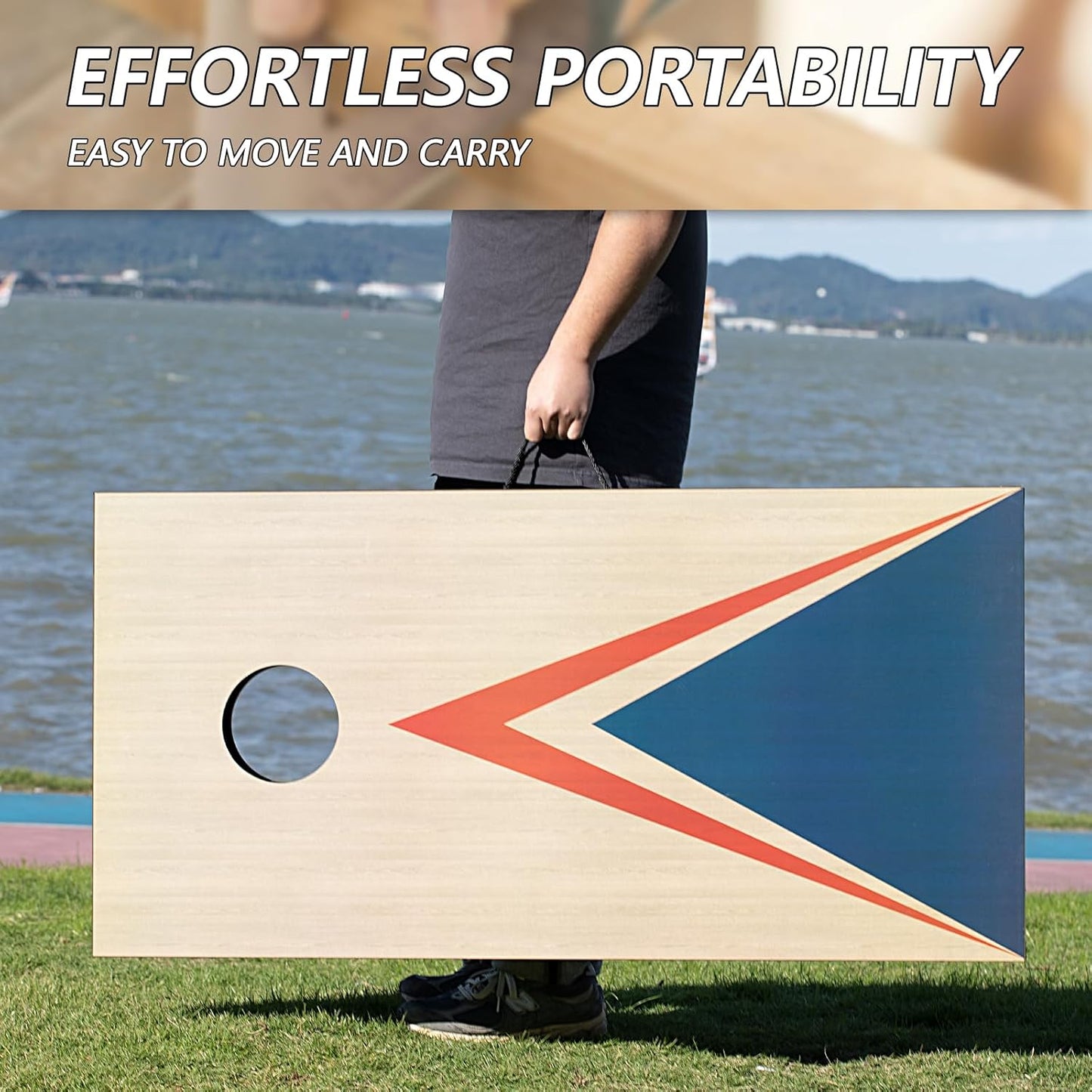 Cornhole Sets 4 x 2 ft with 8 Bean Bags Regulation Size, Corn Hole Games for Adults Outdoor Bean Bag Toss Game