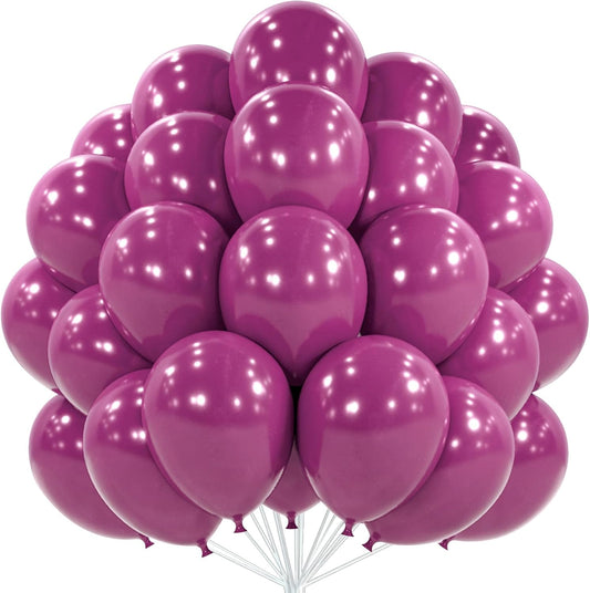 PartyWoo Dark Purple Balloons 50 pcs 12 Inch Dark Magenta Plum Latex Helium Balloons for Graduation Baby Shower Gender Reveal Wedding Butterfly Halloween Birthday Party Decorations Purple-F13