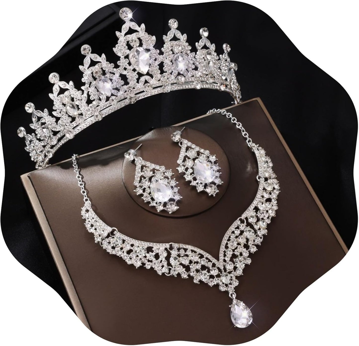 Crowns and Tiaras jewelry sets for Wedding princess birthday party Halloween Prom Pageant Jewelry for Women Crystal Bridal Jewelry Set for women