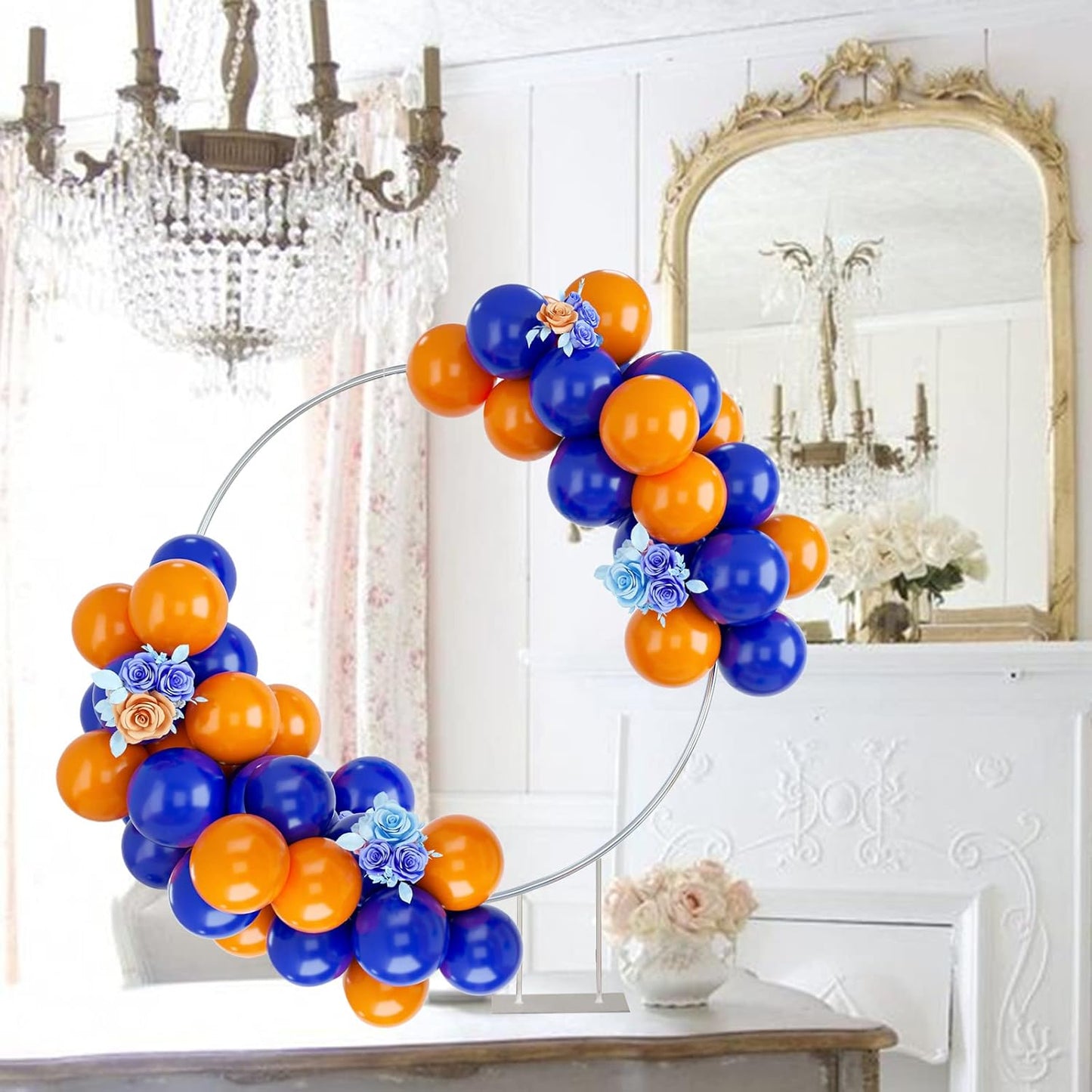 Balloons Blue and Orange, 50PCS Blue and Orange Latex Balloon, Blue and Orange Party Balloons Birthday Balloons Decoration for Girls Boys Birthday Party Baby Shower Bridal Shower Engagement