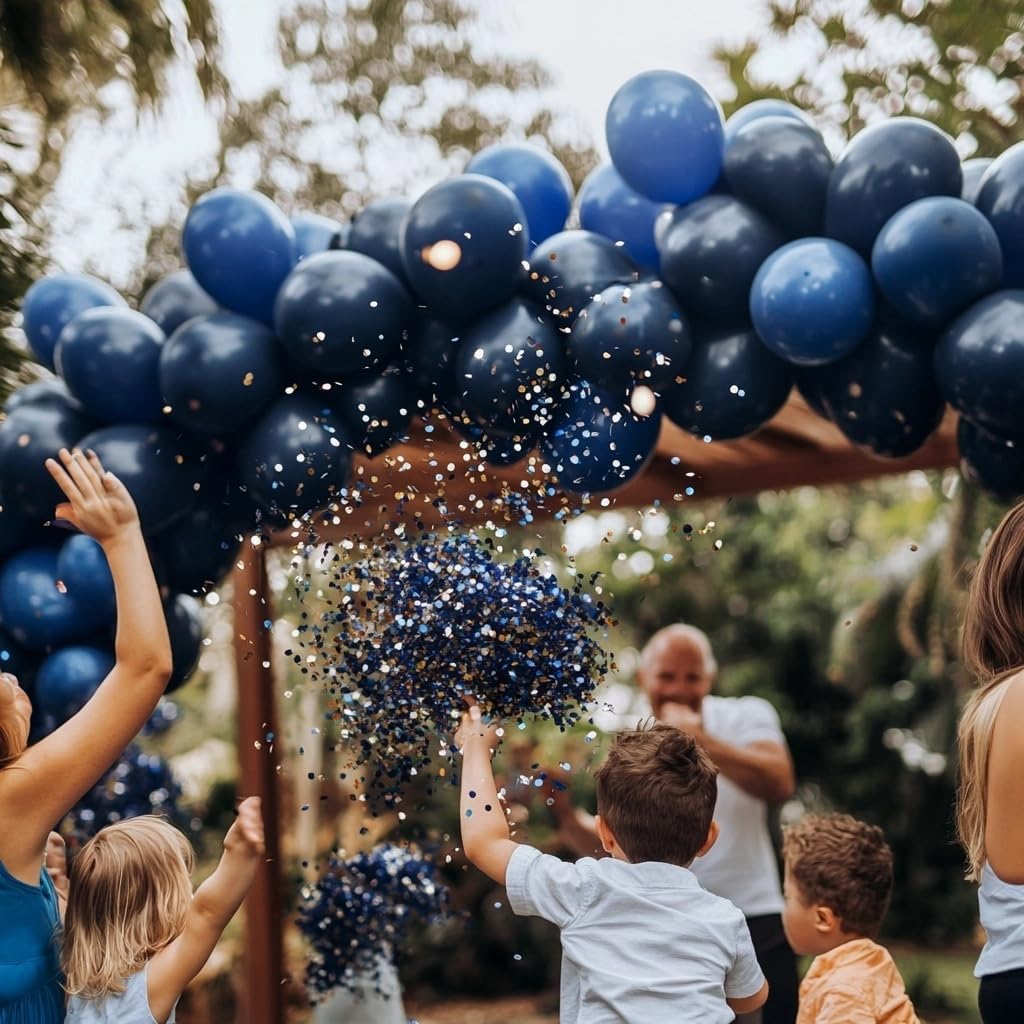 Navy Blue Balloons 125 PCS Different Sizes 18 12 10 5 Inch Dark Blue Balloon Arch Kit Garland for Birthday Party Baby Shower Graduation New Year Weddings Father's Day Party Decorations