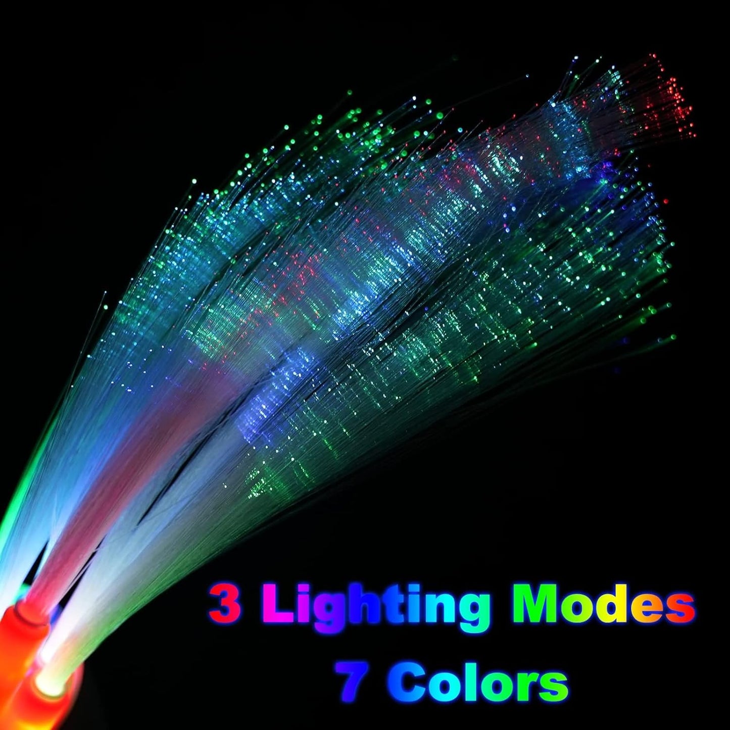 25 Pcs Glow Fiber Wand Sticks, Glow Sticks,Glow in the Dark Party Supplies,3 Models Flashing Sticks, Fiber Optic Wands Fit Christmas New Years Eve Wedding Birthday Easter valentine's day