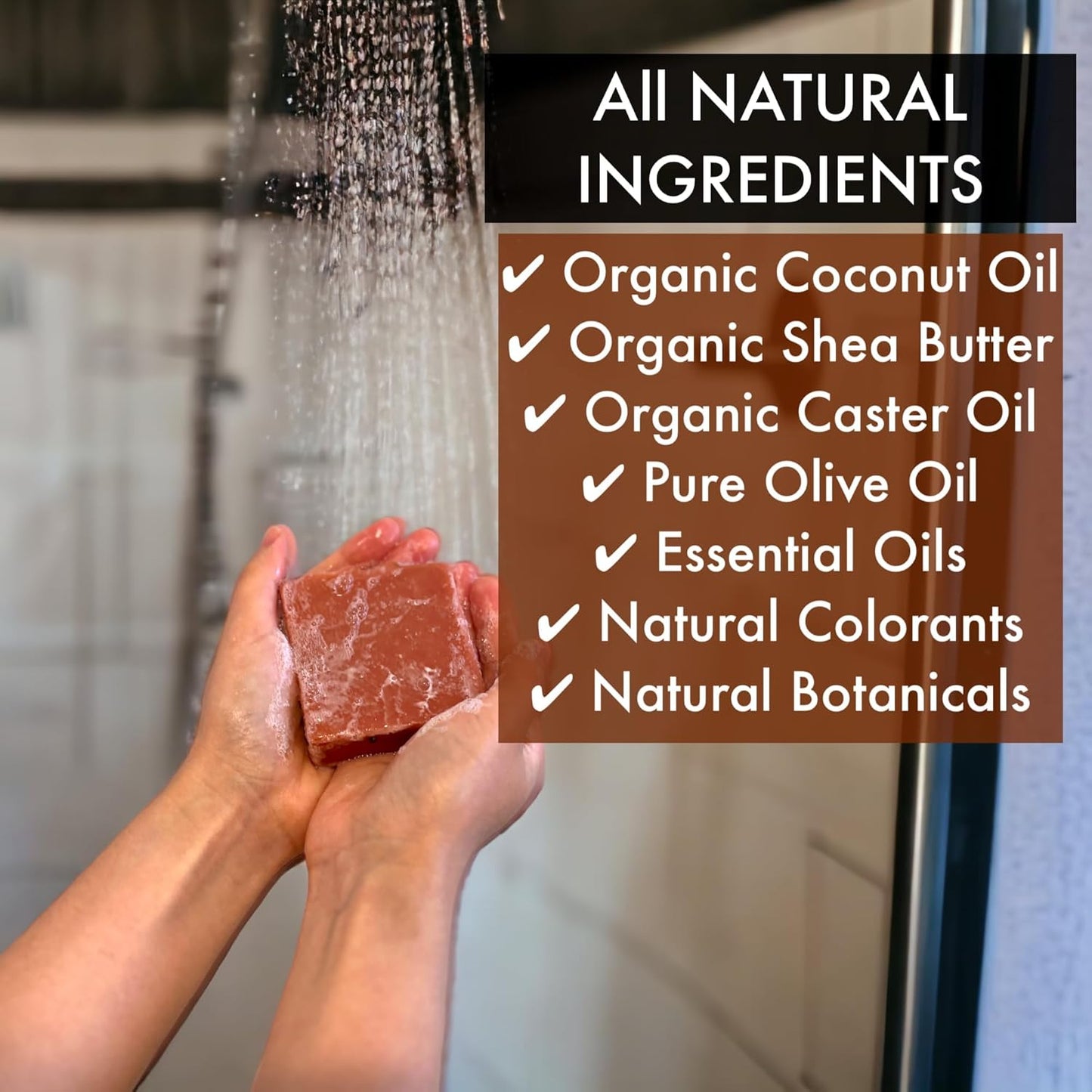 Natural Amor All-Natural Handmade Organic Soap Bar Set, Rose Honey Amor Soap Kit with pure Essential Oils, Gentle Body & Facial Soap for Unisex-adult,Total 8.6 oz, Made in USA, 2 Pack