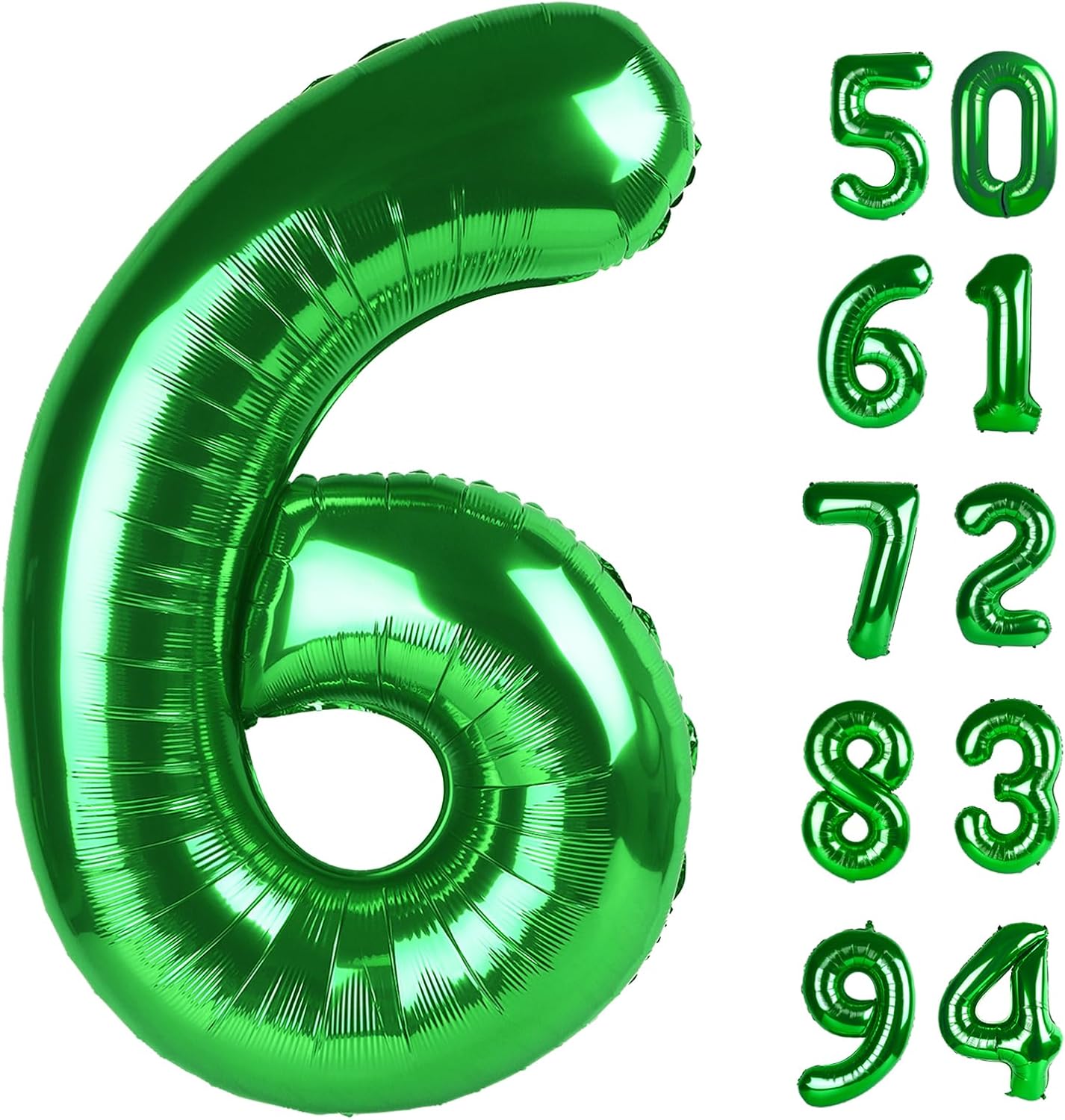 Green 6 Balloon, Number Balloons 40 Inch, 6th Balloons for Decorations, Green Party Supplies 6 Balloon, Number 6 Balloon, St. Patrick's Day Decorations