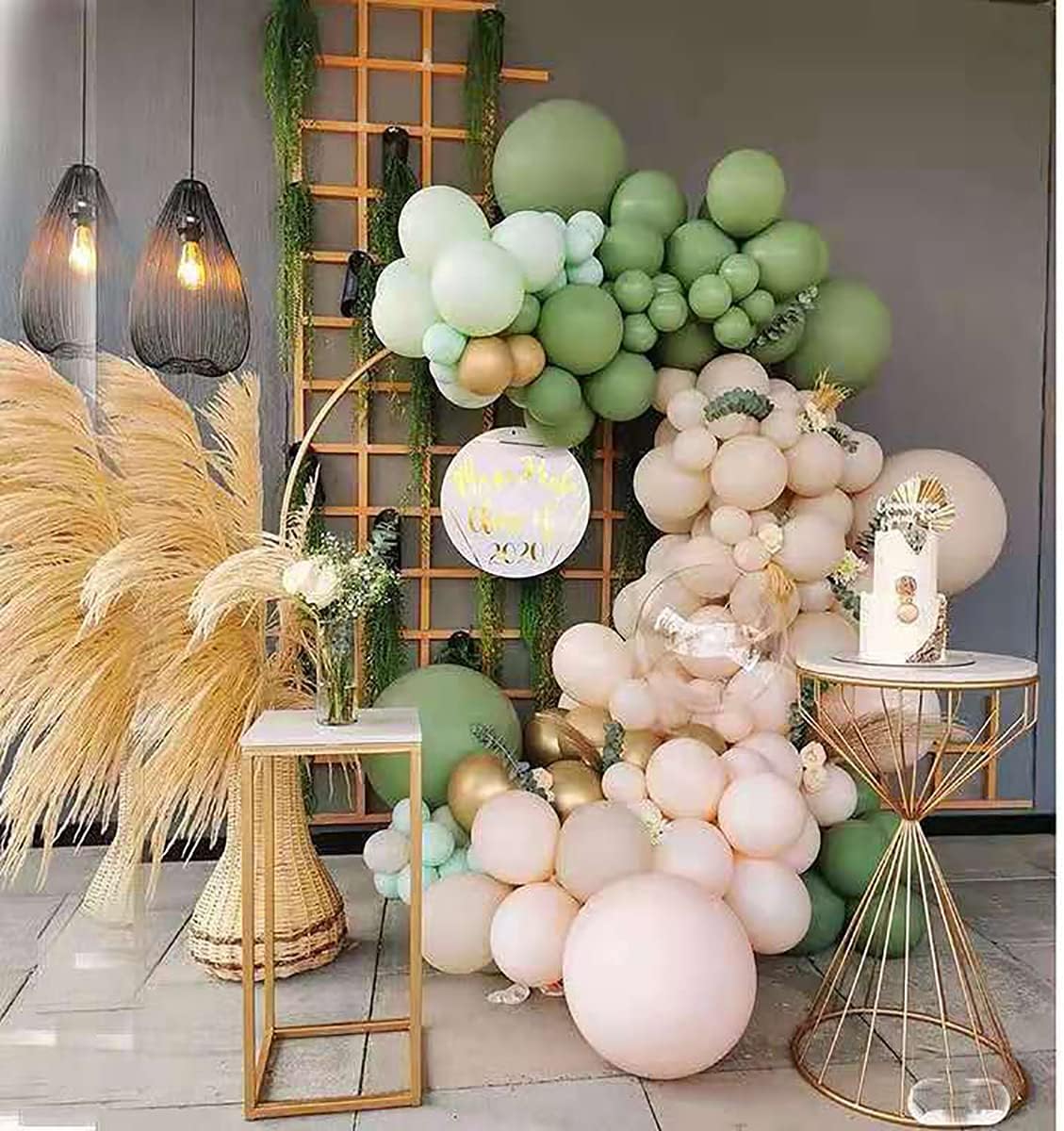 KALOR 12 Inch Retro Bean Green Balloons, 50 Pcs Latex Helium Balloons for Kid's Birthday Party, Baby Shower, Wedding, Graduate Party Decorations