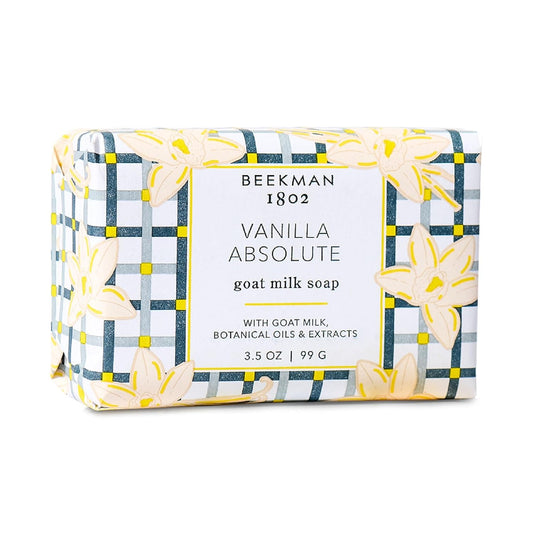 Beekman 1802 Goat Milk Body Soap Bar, Vanilla Absolute - Scented - 3.5 oz - Nourish, Moisturize & Hydrate - 100% Vegetable Soap with Lactic Acid - Cruelty Free - Packaging May Vary