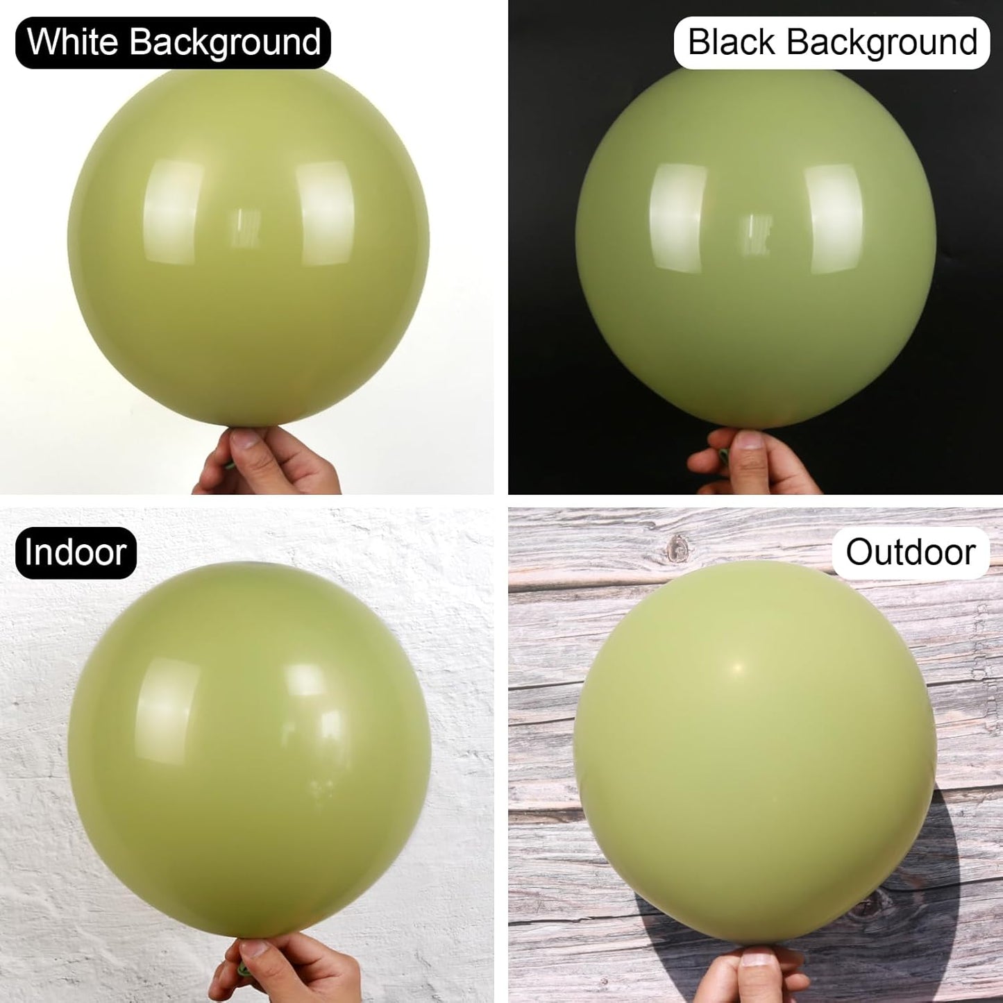 Sage Green Balloons, 150 pcs Different Sizes Pack of 18 Inch 12 Inch 10 Inch 5 Inch Matte Boho Green Balloons for Balloon Garland Balloon Arch as Birthday Party Wedding Decorations