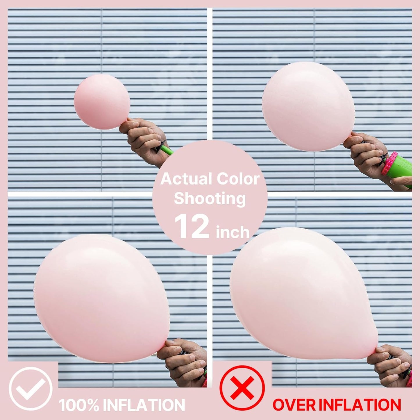 PartyWoo Light Pink Balloons 50 pcs 12 Inch Pastel Baby Pale Pink Orange Latex Helium Balloons for Baby Shower Gender Reveal Engagement Wedding Princess Birthday Party Decorations Pink-Q18