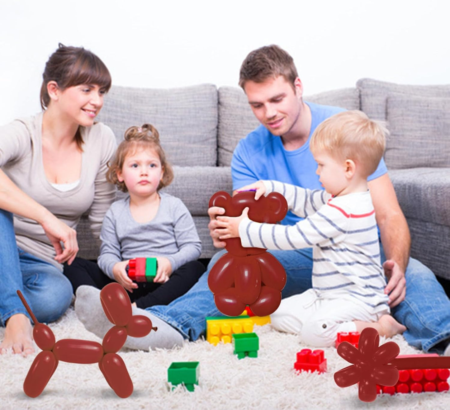 100Pcs Coffee 260 Balloons, Brown Long Balloon for Tying Balloon Arch, Long Skinny Balloons for Twisting Ballons Animal balloons Birthday Party Wedding Festival Decorations