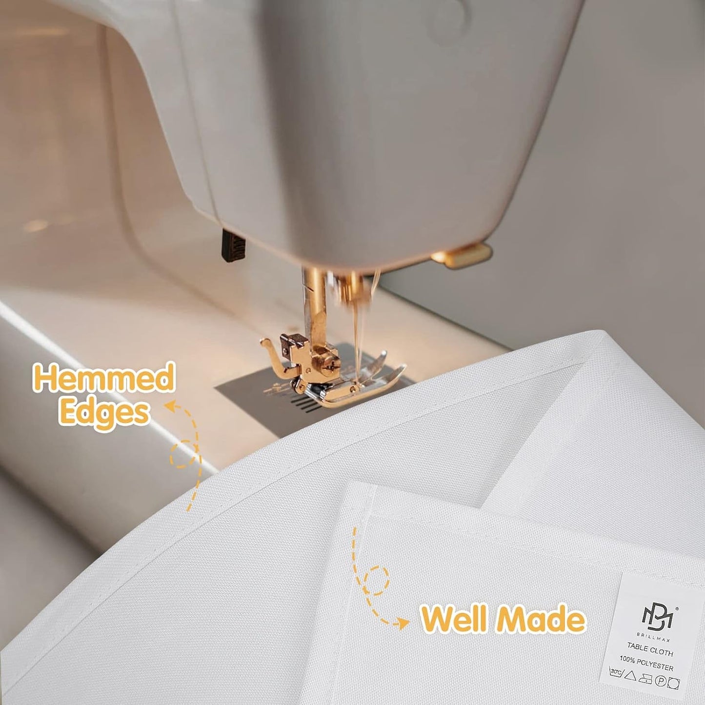 BRILLMAX 8 Pack White Tablecloths for 6 Foot Rectangle Tables 60 x 102 Inch - 6ft Rectangular Bulk Linen Polyester Fabric Washable Cloth Cover for Wedding Reception Banquet Birthday Party