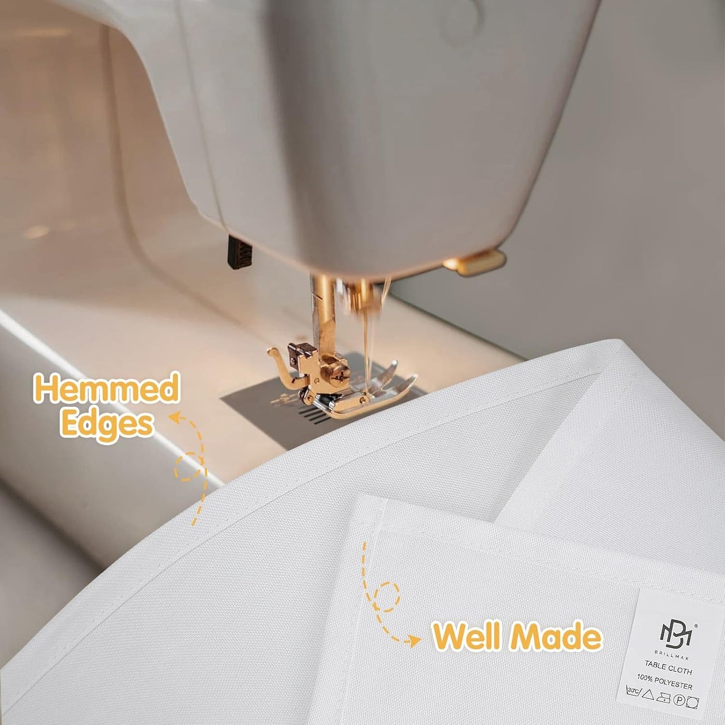 BRILLMAX 6 Pack White Tablecloths for 6 Foot Rectangle Tables 90 x 132 Inch - 6ft Rectangular Bulk Linen Polyester Fabric Washable Cloth Cover for Wedding Reception Banquet Birthday Party