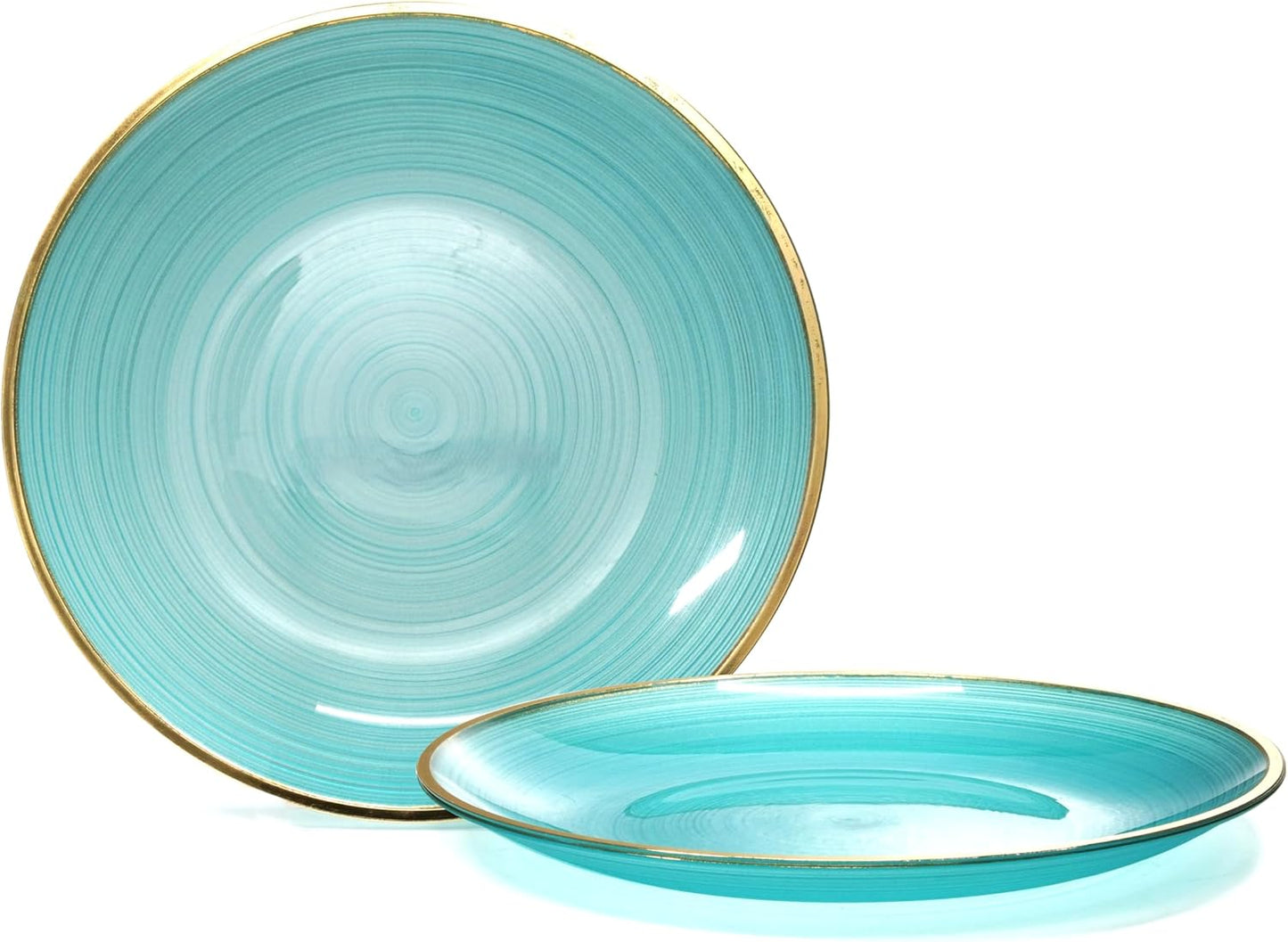 " OCCASIONS " 120 Plates Pack,(60 Guests) Premium Wedding Party Disposable Plastic Plates Set -60 x 10'' Dinner + 60 x 7'' Salad/Dessert (Belize, Aqua & Gold)