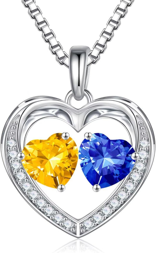 Iefil Christmas Gifts for Wife - 925 Sterling Silver Birthstone Necklace, Anniversary Birthday Gifts for Women, Stocking Stuffers for Women Wife Mom Daughter