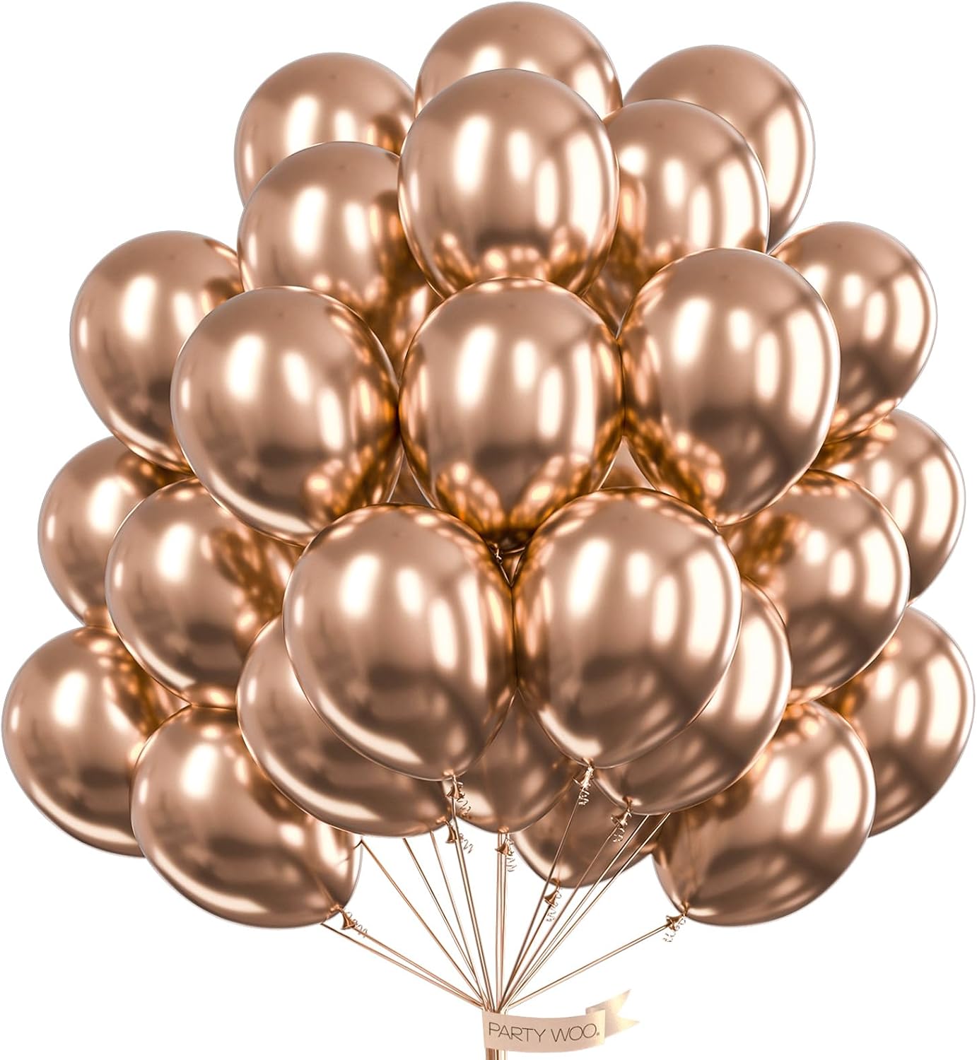 PartyWoo, 50 pcs Champagne Gold Metallic Balloons, 12 Inch, Non-Toxic, Event Planners, Party Hosts, Birthday, Wedding Decorations