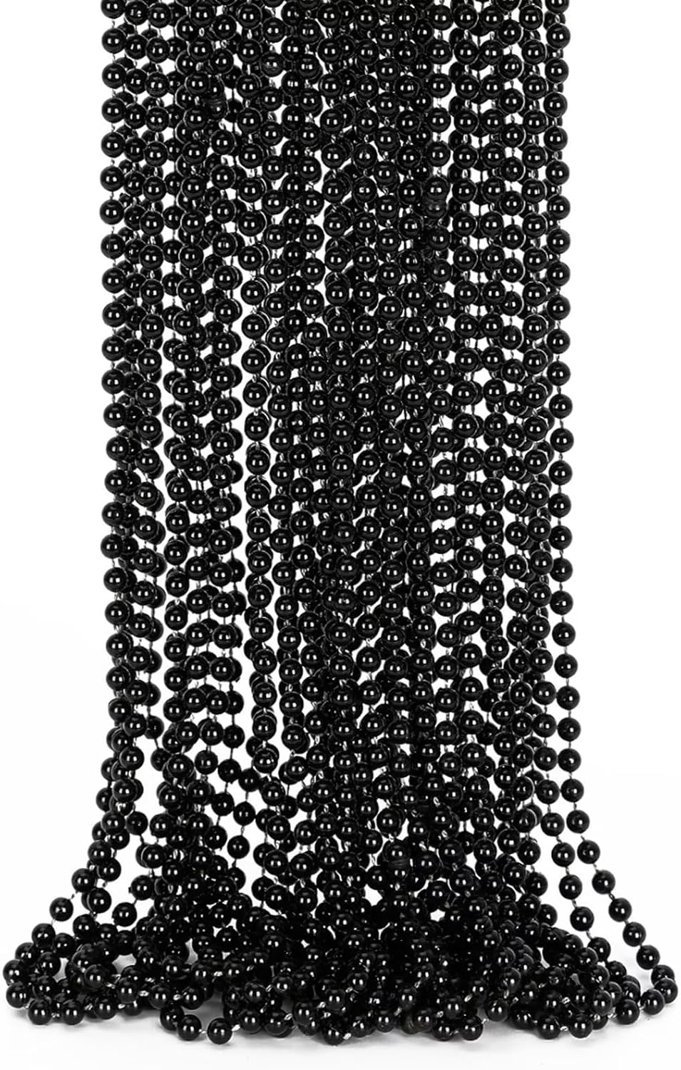 Bead Necklace, 12PCS Halloween Black Bead Necklaces Stuff Accessories, 33" Mardi Gras Beads Necklace Costume, Festival Parade Throw Accessory Sets for Halloween Party Events Supplies Decor