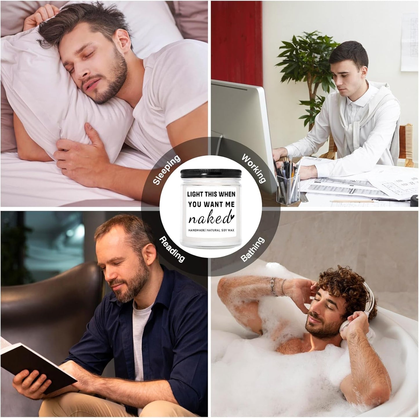 Homsolver Gifts for Boyfriend Husband Men Couples, Funny Birthday Anniversary Wedding Valentines Christmas Romantic Gifts for Boyfriend, Husband, Men, Naughty Unique Lavender Candle