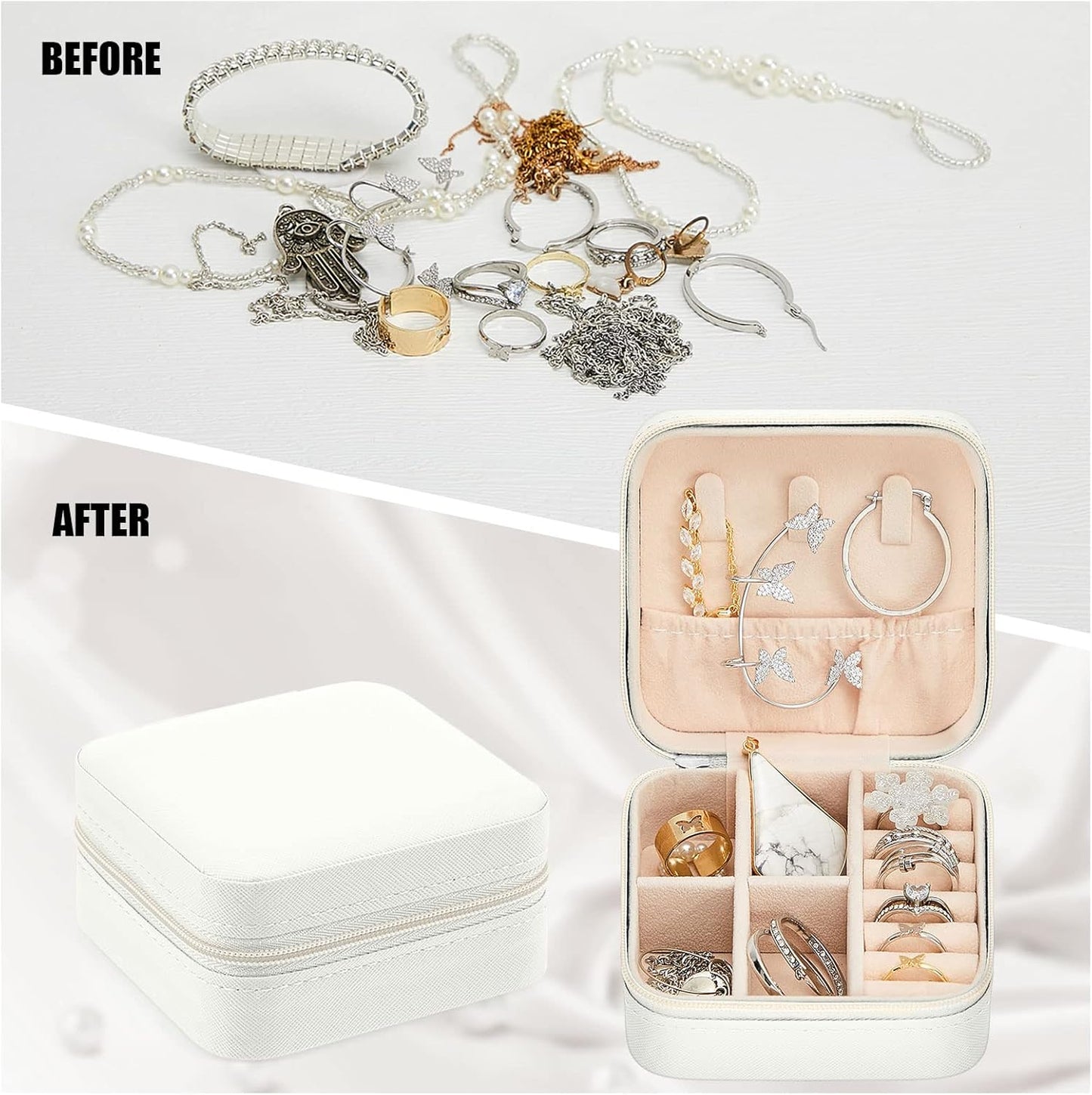 Taiyin 12 Pcs Travel Jewelry Case Bridesmaid Gift Boxes Bulk Travel Jewelry Case Small Jewels Organizer Mini Accessories Ornaments Storage for Women Girls Wedding Bridesmaids Gifts