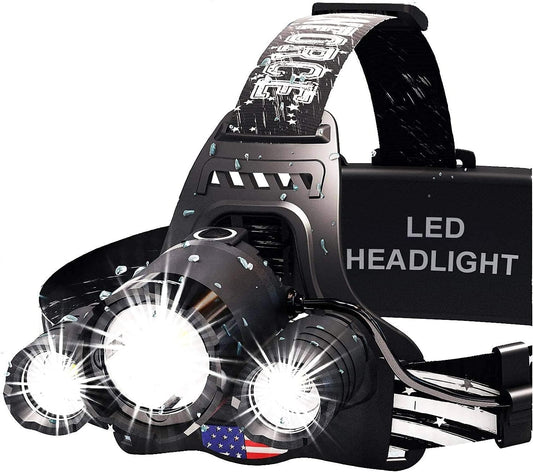 DanForce Headlamp. USB Rechargeable LED Head Lamp. Ultra Bright LUMINUS 1080 Lumen Headlamp Flashlight + Red Light. HeadLamps for Adults, Camping, Outdoors & Hard Hat Light. Zoomable IPX54 Headlight
