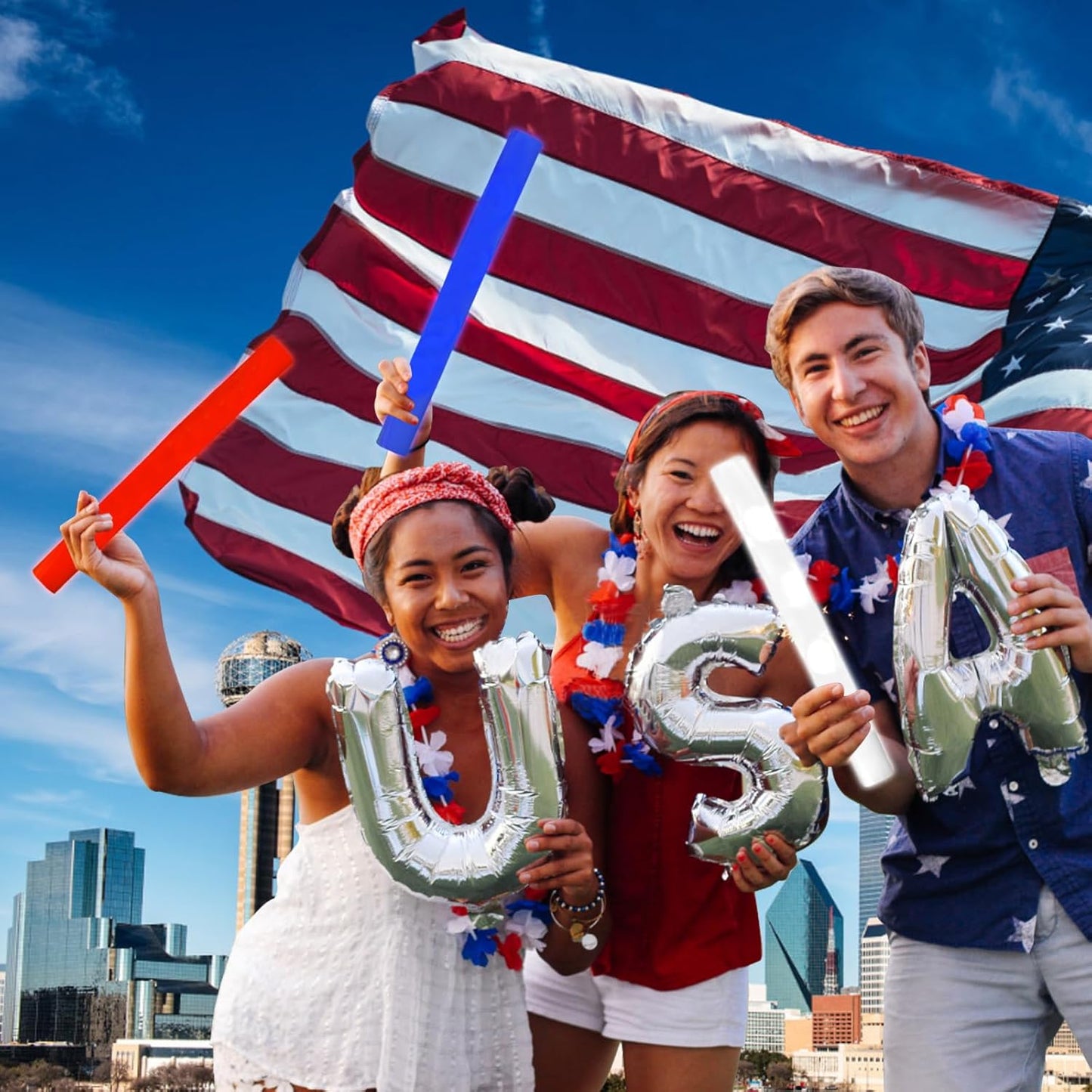 Glow Foam Wand, 36 Pcs Red Giant LED Light Up Sticks Flashing Glowing Baton Wands Party Supplies for Wedding, Raves,Concert,Birthday,Christmas, Halloween,Sporting Events