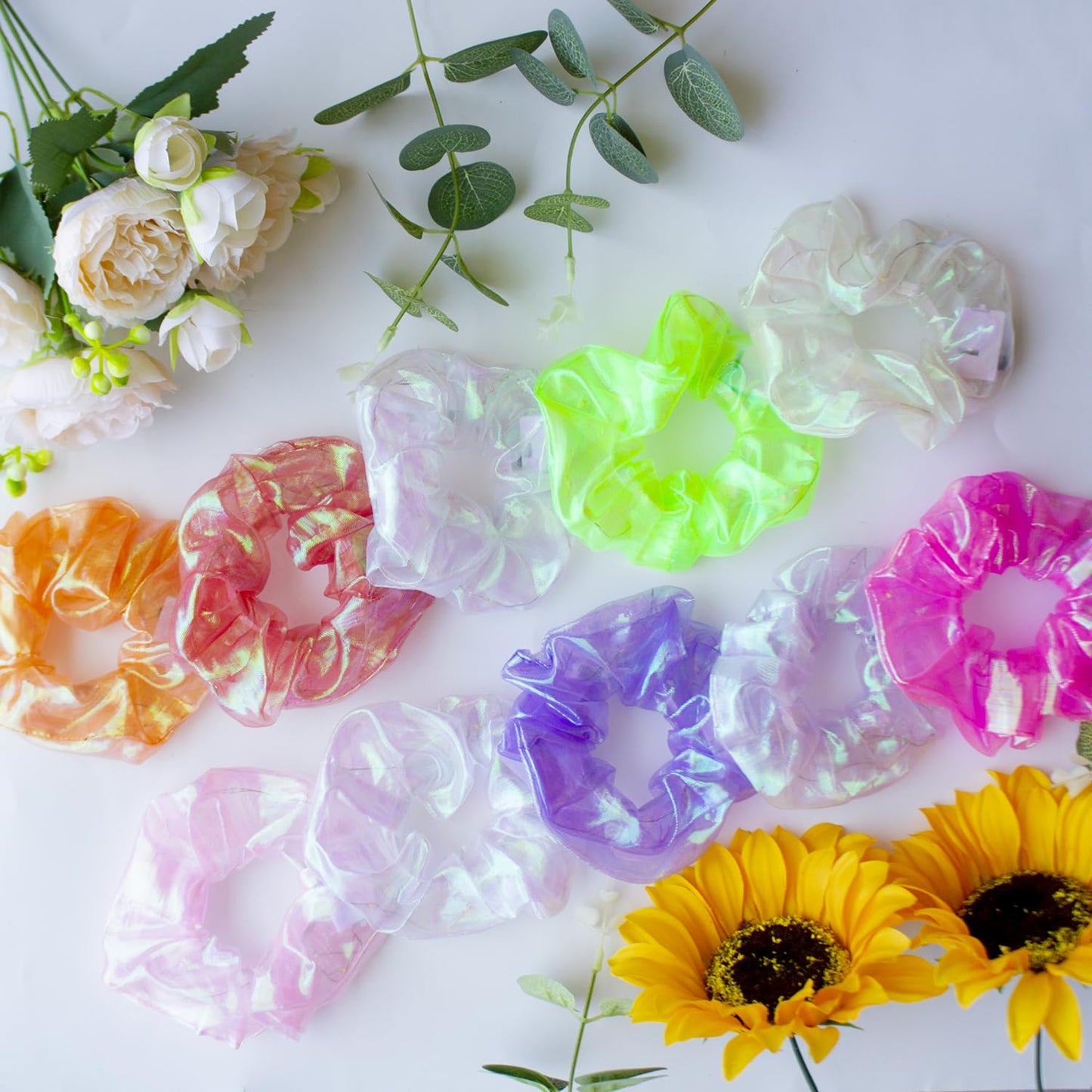 20PCS LED Scrunchies, Light up Women Girls Luminous Hair Strands, Colorful Meteor Yarn Hair Bands with 3 Light Modes, Glow in The Dark for Christmas Carnival Party Supplies