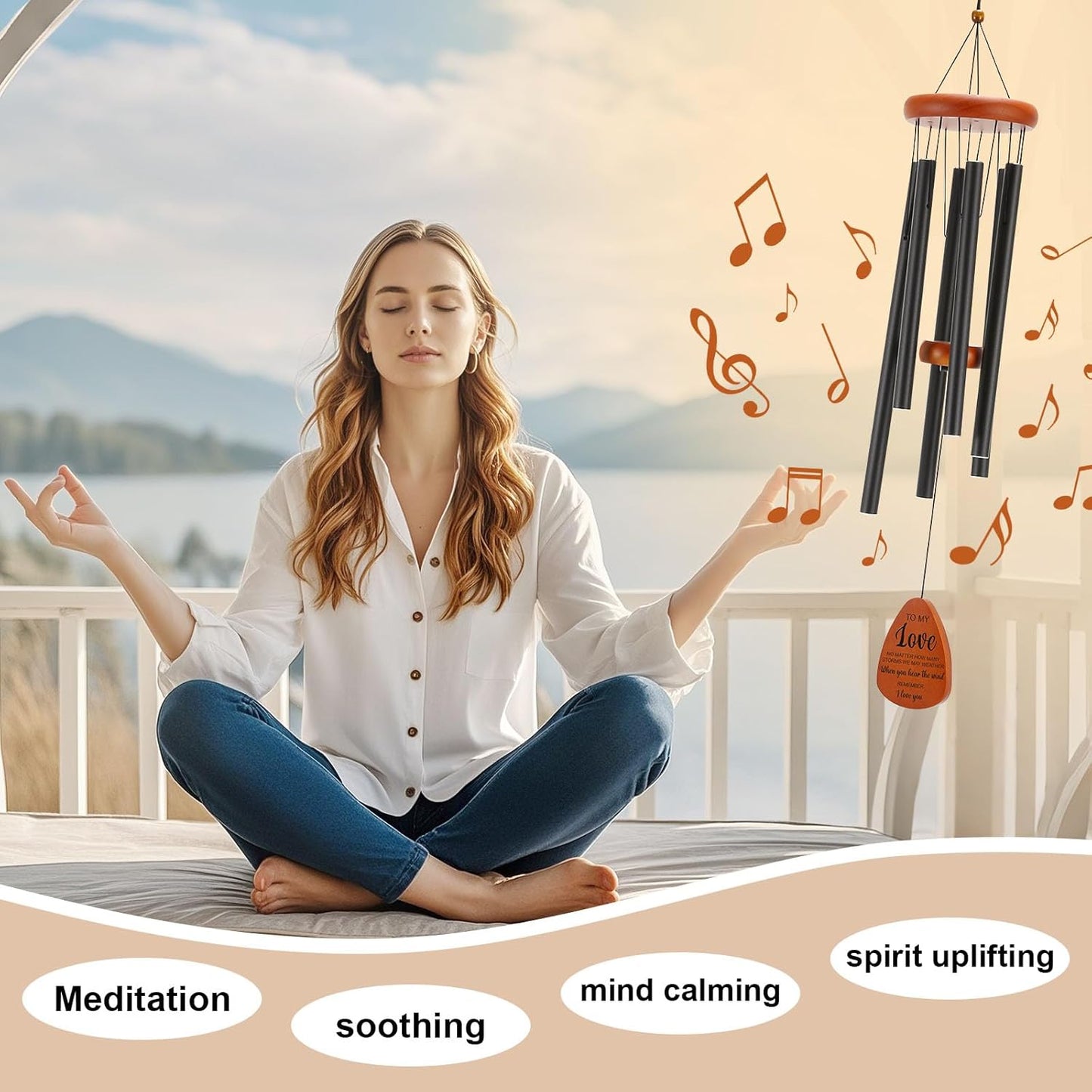 Gifts for Him Her Boyfriend Girlfriend, to My Love 32'' Wind Chimes Gift for Home Decor, Wedding Anniversary Birthday Gifts for Women Men, Romantic I Love You Gift for Couples Wife Husband Christmas