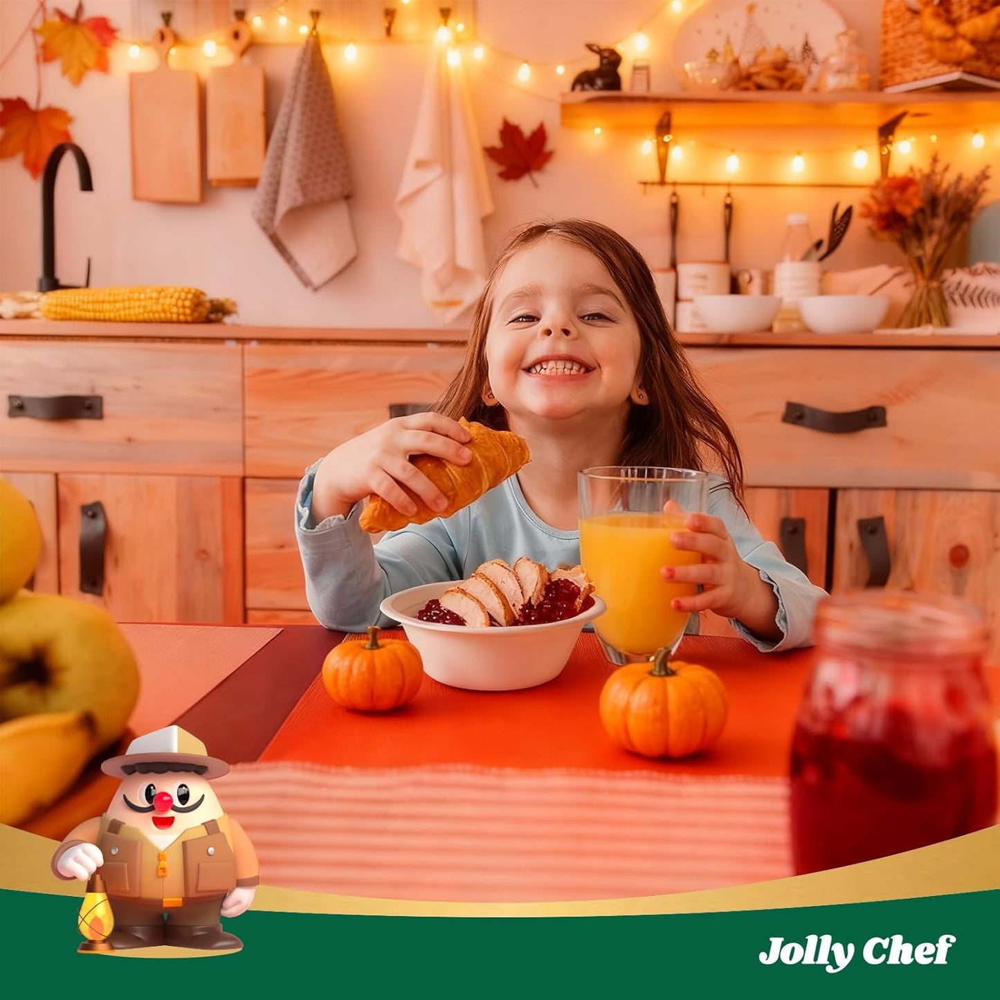 JOLLY CHEF Compostable Disposable Paper Bowl [16 oz] Heavy Duty Soup Containers [150 Pack] Biodegradable Bagasse Hot Cold Food Eco-Friendly Sugarcane Microwavable Bowls for Salad Milk Thanksgiving Day