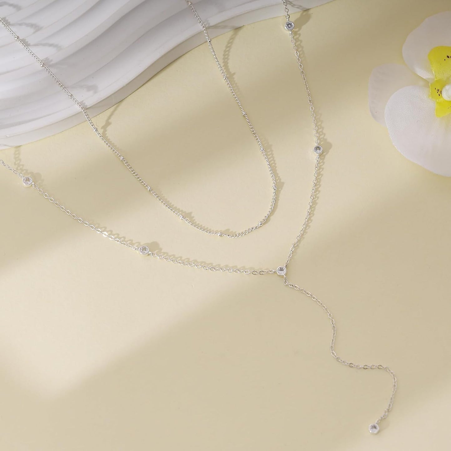 Gold Necklace for Women, Dainty Gold Long Necklaces 14k Gold Plated Prom Lariat Necklace Cute Choker Necklaces for Women Trendy Stuff Fashion Costume Gold Accessories Christmas Jewelry Gifts