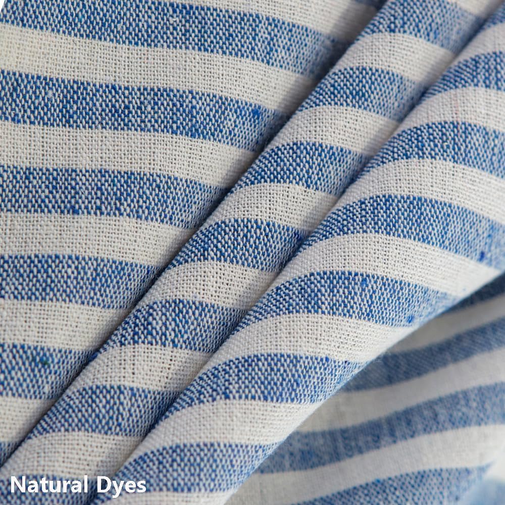 TruDelve 120 Inch Extra Long Tablecloth Blue and White Striped Tablecloths Washable Table Cloths for 8 Foot Rectangle Tables (Blue,120"x55",Rectangular)