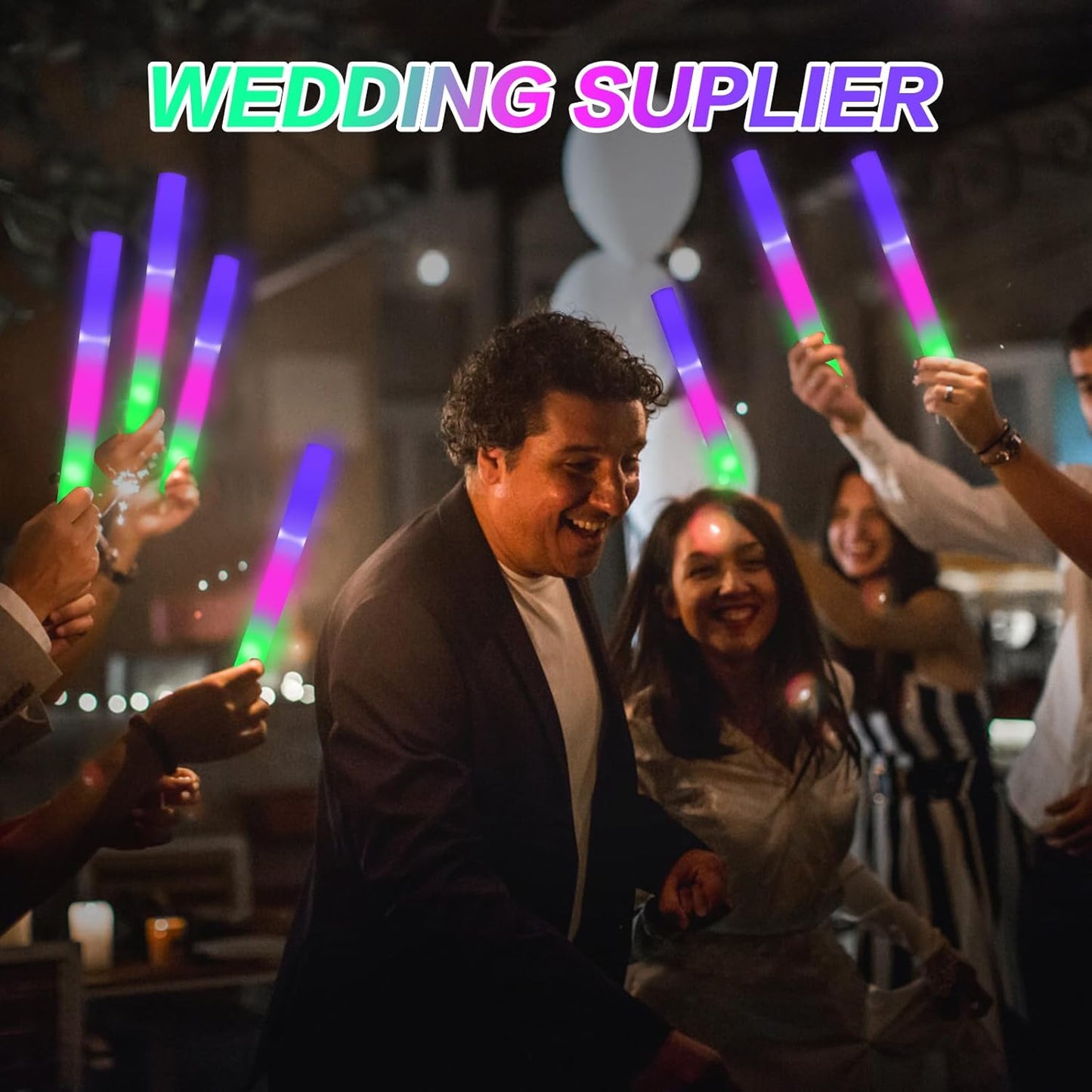 AWANG 50 Pcs Glow Sticks With 3 Modes Colorful Flashing Glow In The Dark Party Supplies Multicolor Bulk LED Foam Glow Sticks For Wedding Raves Sporting Events Glow Party Birthday Camping