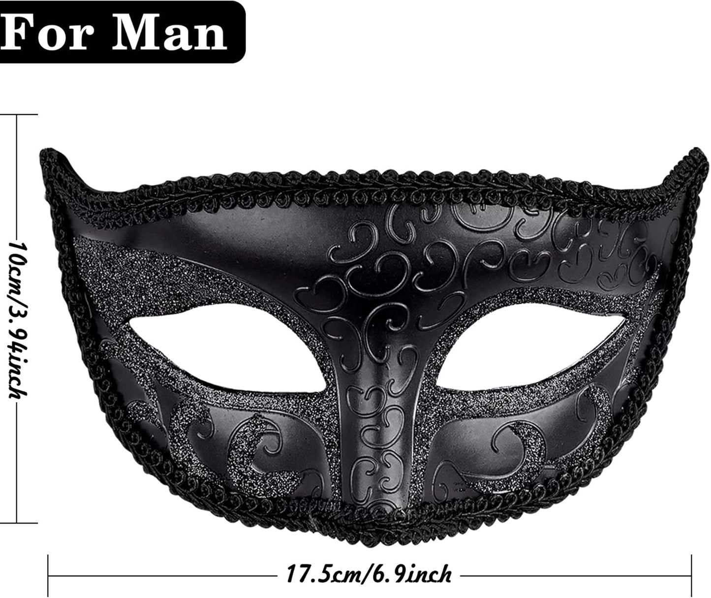 SIQUK Couple Masquerade Masks Metal Venetian Party Mask Halloween Costume Mask Mardi Gras Mask for Couples Women and Men