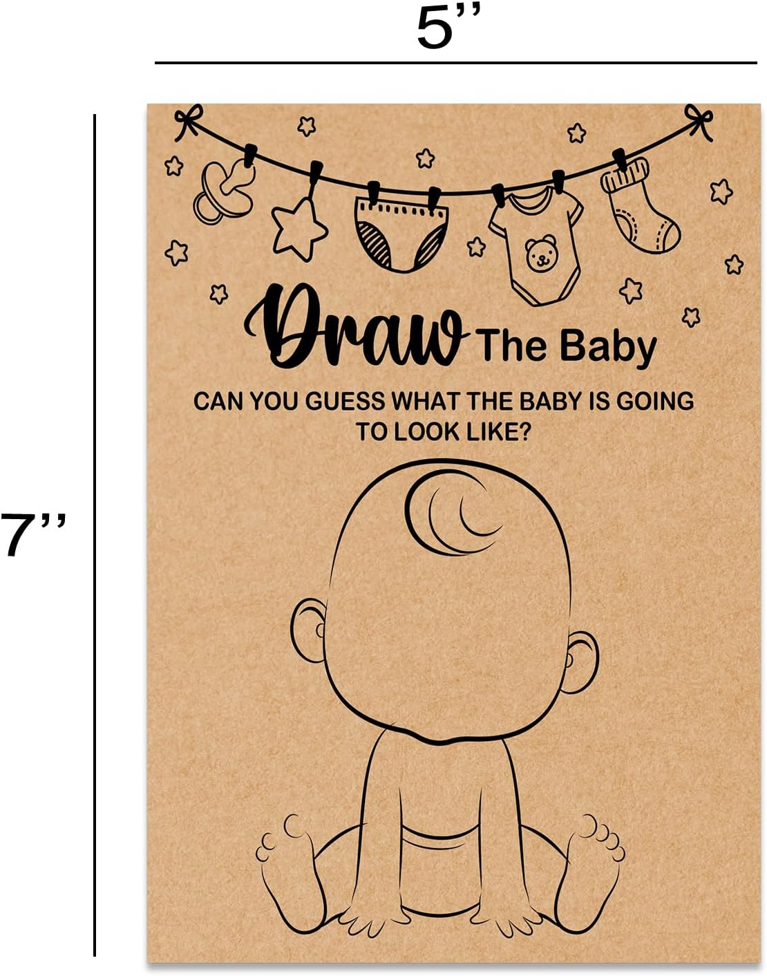 Kraft Baby Shower Game - Draw The Baby Cards, 30 Game Cards Included