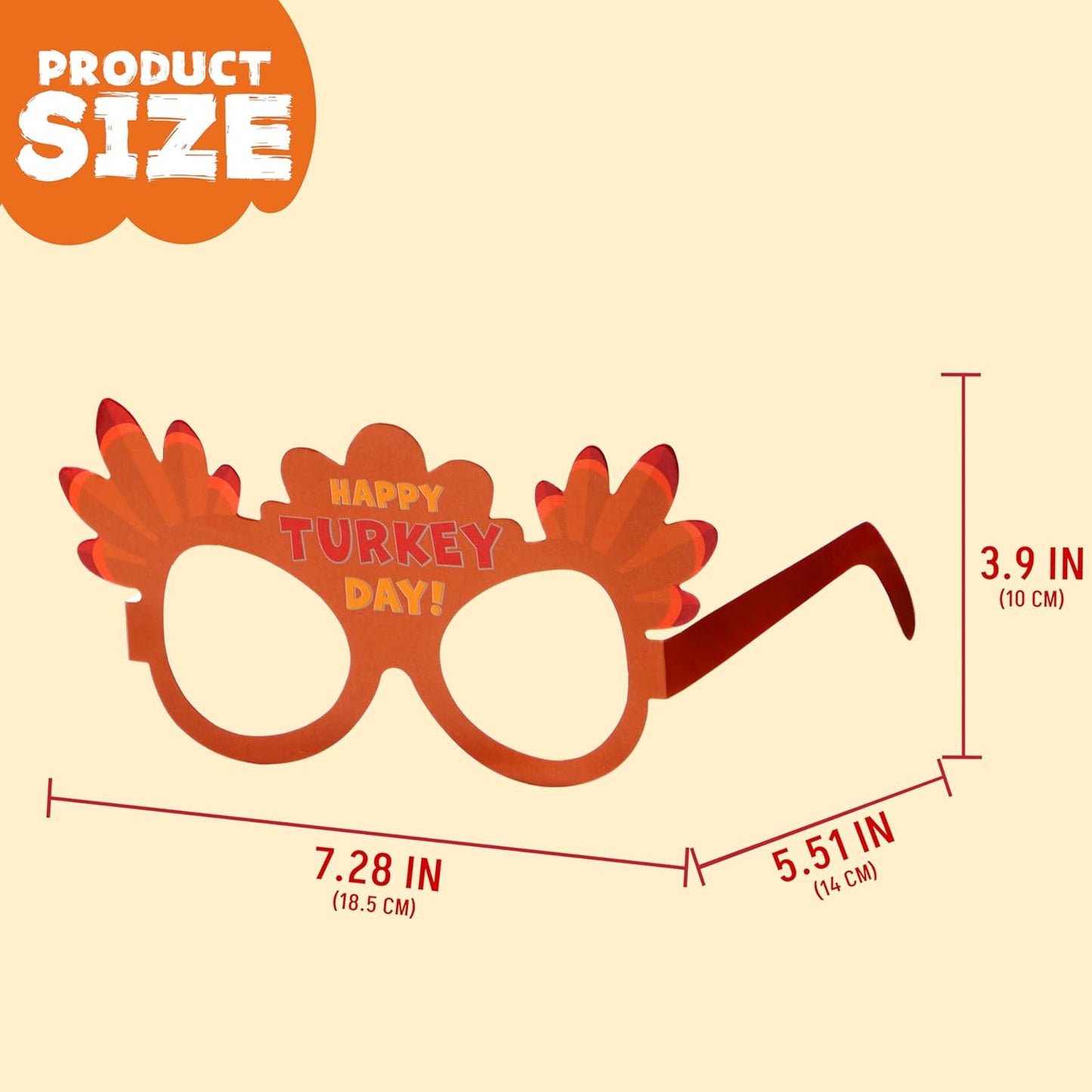 JOYIN Thanksgiving Turkey Eyeglasses, Turkey Eyewear Photo Props for Kids Party and Accessories (One Size Fits All)