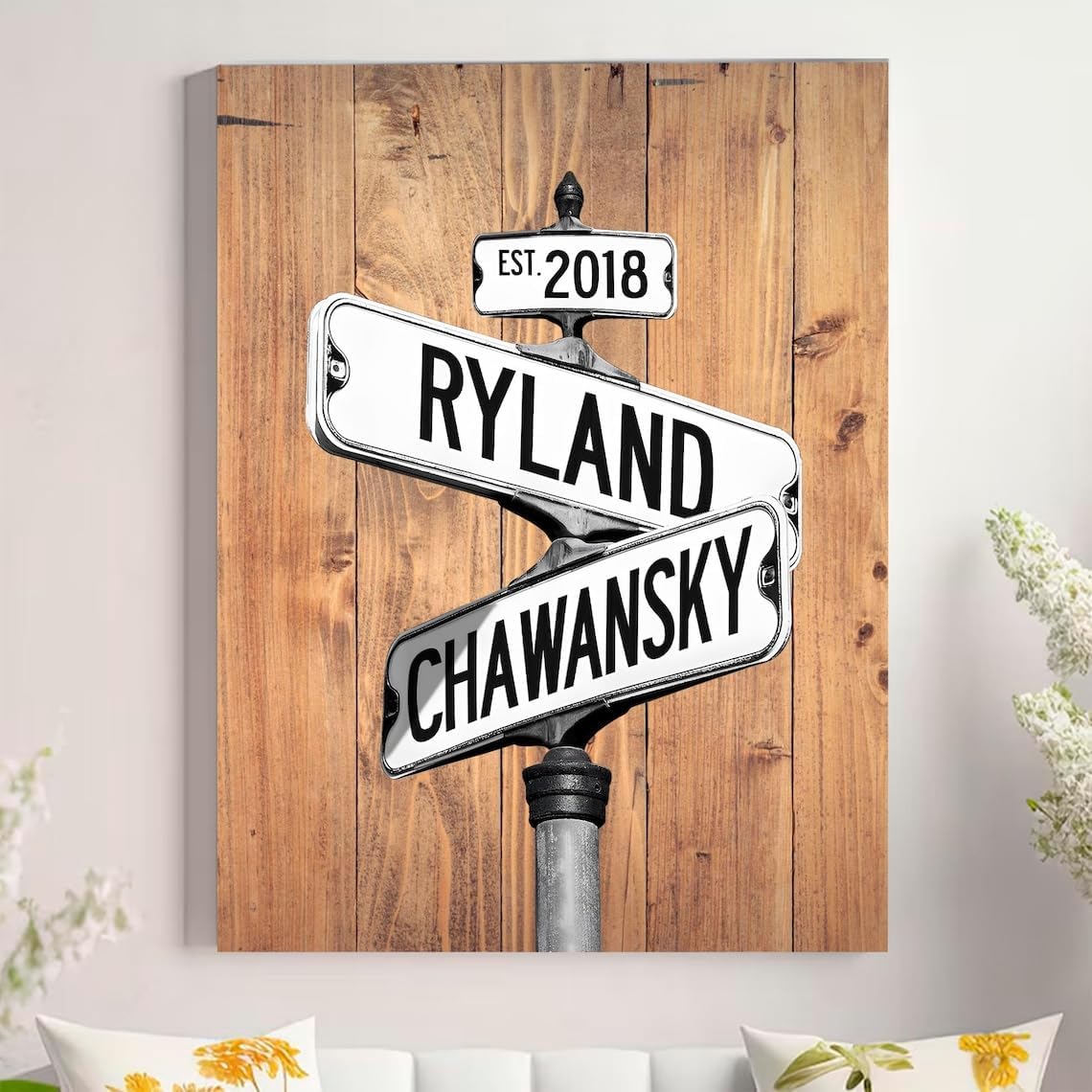 Personalized Crossroad Couples Street Sign Vintage Customize Name And Date Valentine's Day Christmas Birthday Wedding Anniversary Engagement Gifts For Him Her Boyfriend Girlfriend Wife Husband #10
