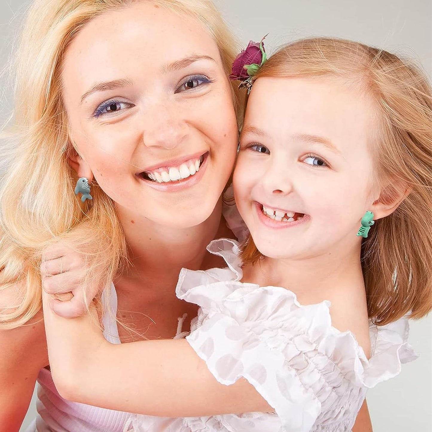 Ulobey Cute Animal Bite Ear Studs Earring - Fashion 3D Polymer Clay for Girls Women - Simple Cartoon Soft Pottery Ear Studs Decors - Creatives Gifts Accessories