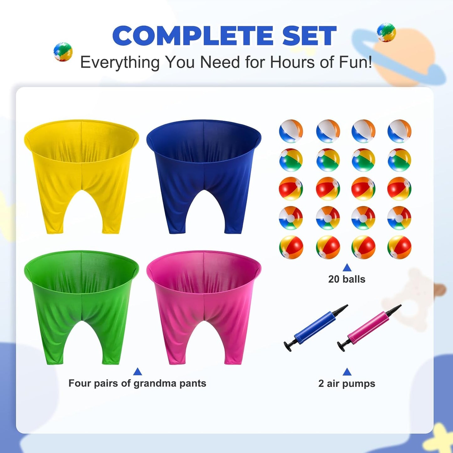 Granny Pants Yard Game Sets,4PCS Granny Pants Family Party Outdoor Games with Bouncy Balls for Adults and Kids,The Family Reunion Ultimate Backyard Party Games