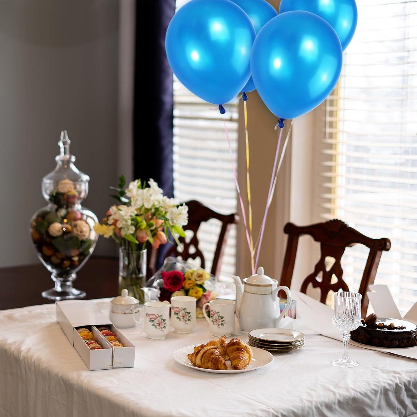 120 Pack Pearl Blue Balloons, Bright 12 inch Royal Blue Latex Party Balloons for Birthday Wedding Baby Shower Halloween.