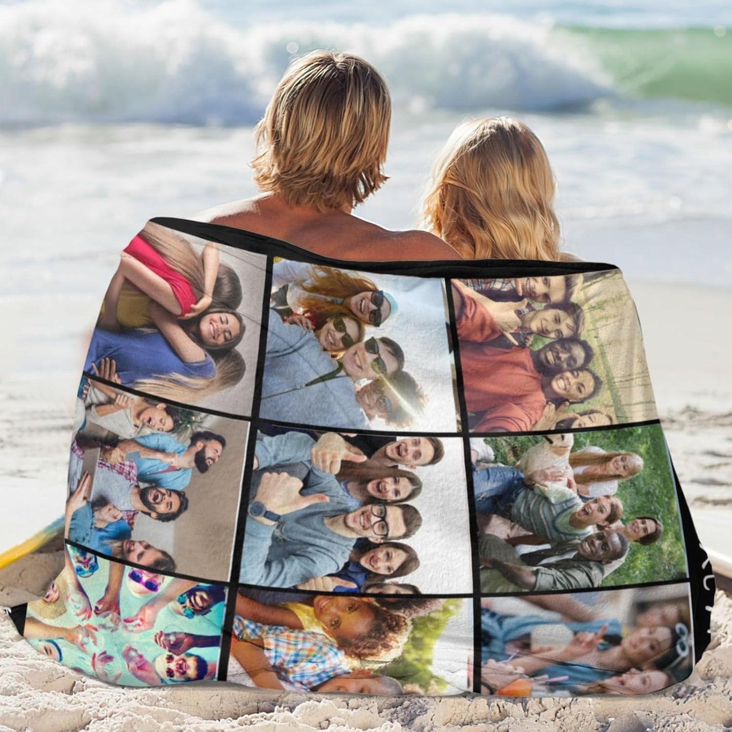 Custom Blanket with Photos Personalized Picture Collage Throw Blankets Gifts for Mother Father Lover Friend Customized Picture Gifts Flannel Blanket Christmas Birthday Wedding 50"X60" Made in USA