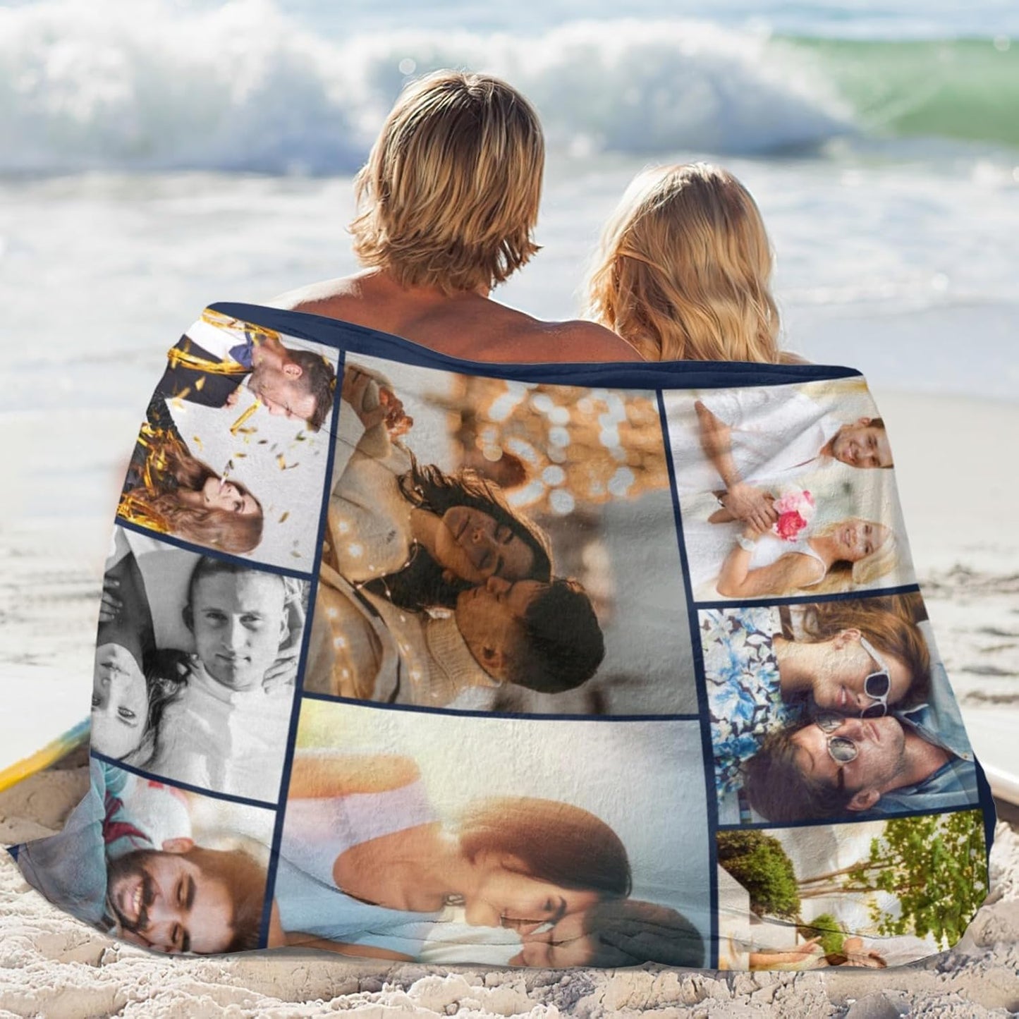 Custom Blanket with Photos Personalized Picture Collage Throw Blankets Gifts for Mother Father Lover Friend Customized Picture Gifts Flannel Blanket Christmas Birthday Wedding 60"X80" Made in USA