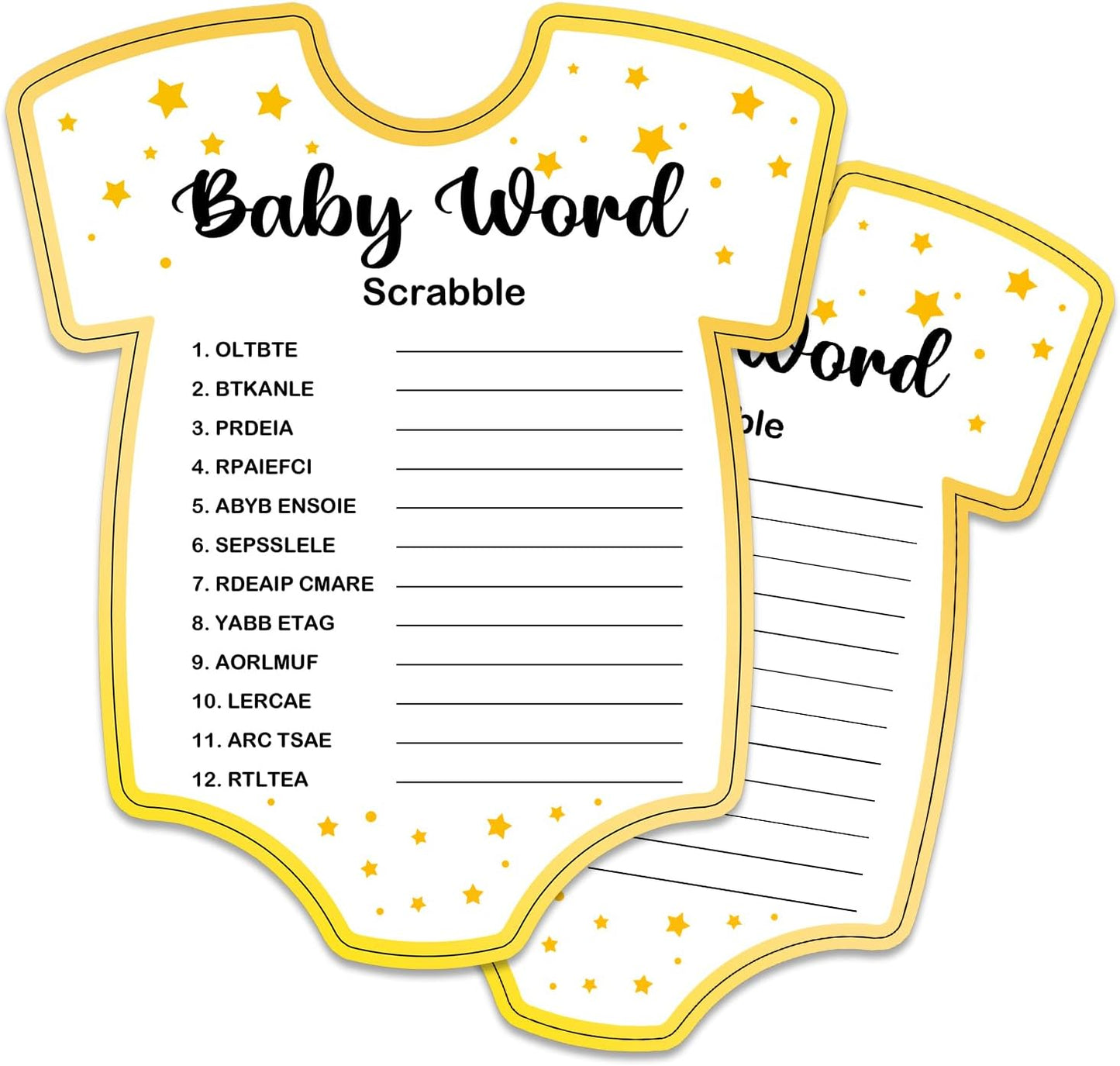 Baby Shower Games, Baby Word Scrabble Game Cards, Fun Baby Shower Party Games Supplies & Activities, Gender Reveal Games For Guests, Baby Shower Ideas, Set of 30 Cards