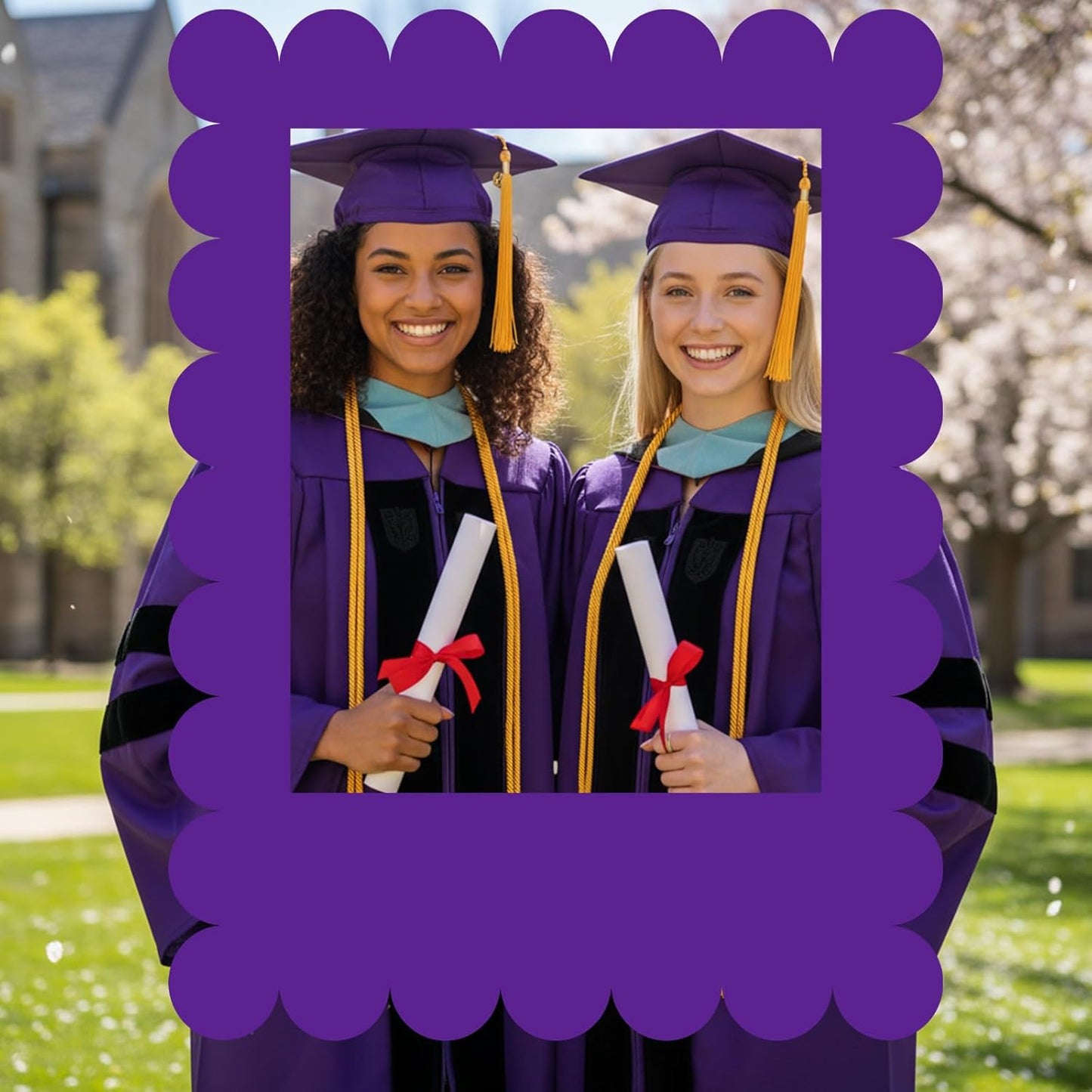 32 x 24 Inch Photo Booth Selfie Frame Prop Booth for Birthday Event Parties Large Blank DIY Cutout Props for Funny Decoration Christmas, Holiday Supplies