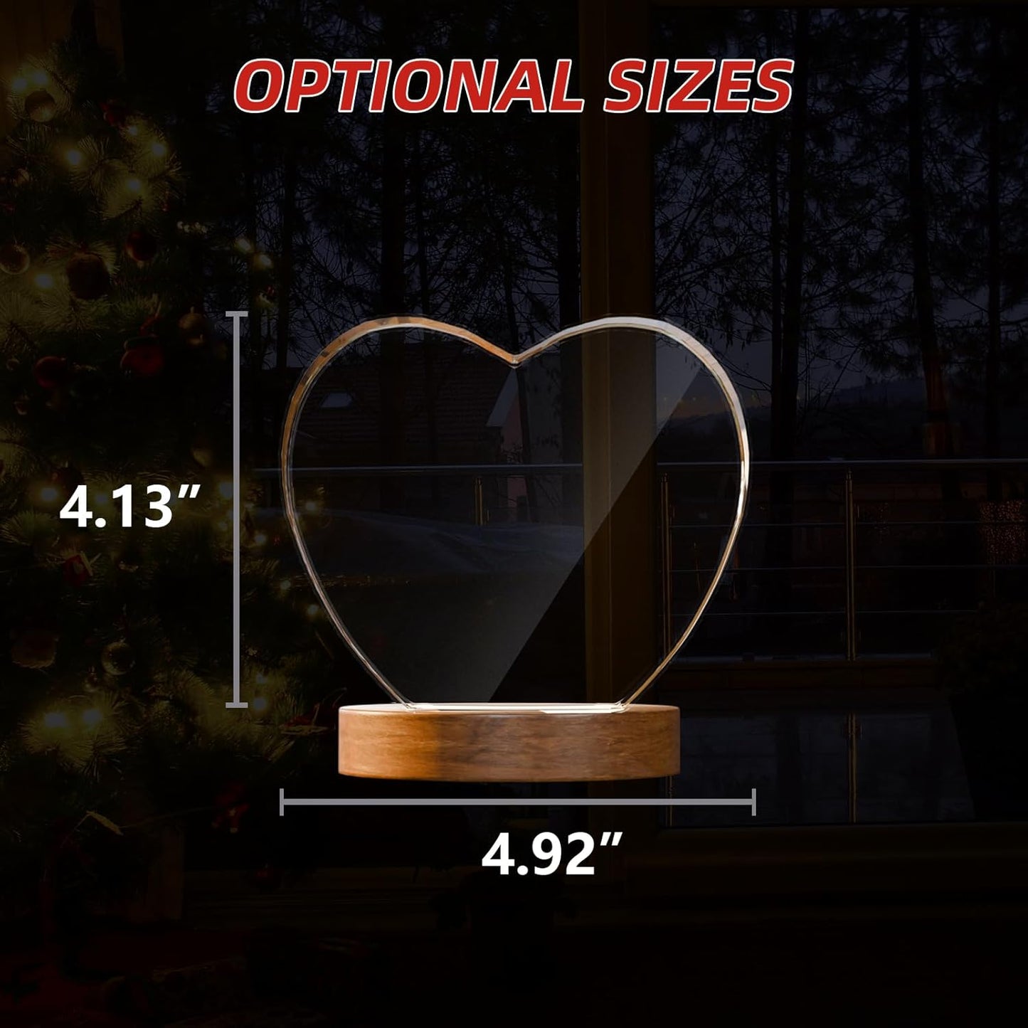 Artmosphere 3D Crystal Photo, Personalized Gifts for Women, Wife, Men, Mom, Father, Her, Him, Dad, Grandpa, Great Customized Gift With Your Own Photo, Custom Glass 3D Laser Etched Picture Wedding - Heart Large