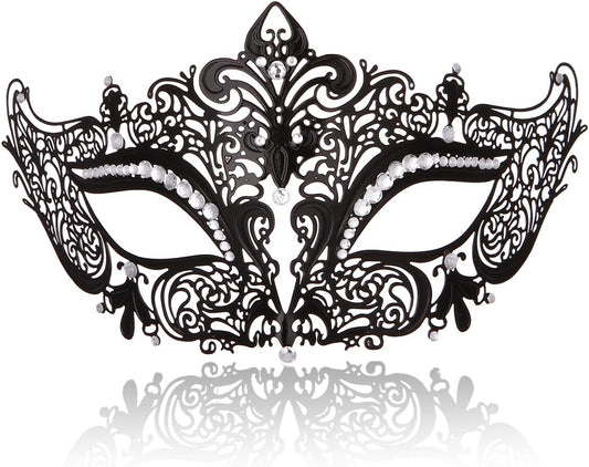 MYMENU Masquerade Mask for Women Shiny Rhinestone Metal Mask Venetian Mask for Party Prom Ball