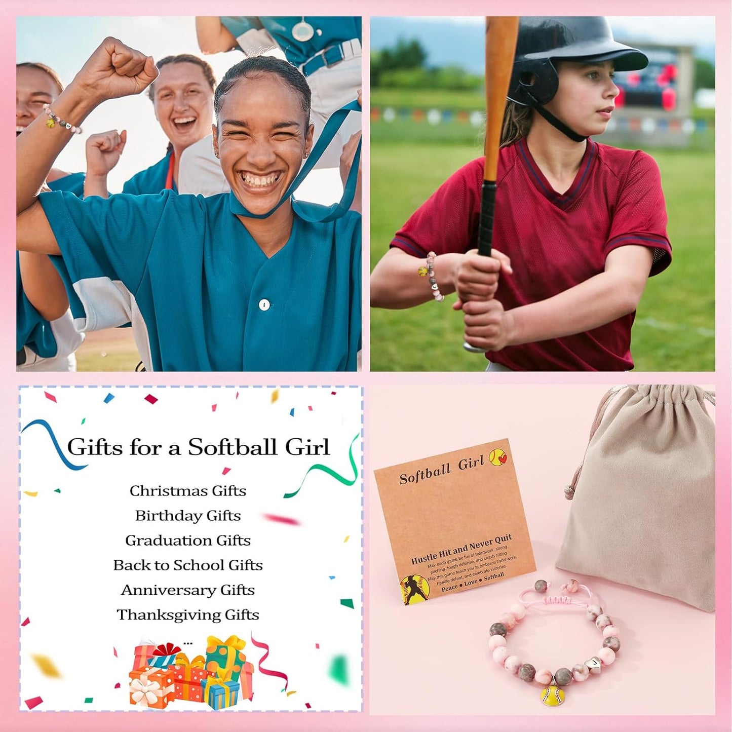 Stocking Stuffers for Teen Girls -Volleyball/Softball Bracelet Heart Initial Gifts Sports Accessories Jewelry Gift Ideas for Teen Girls Women for Christmas Birthday